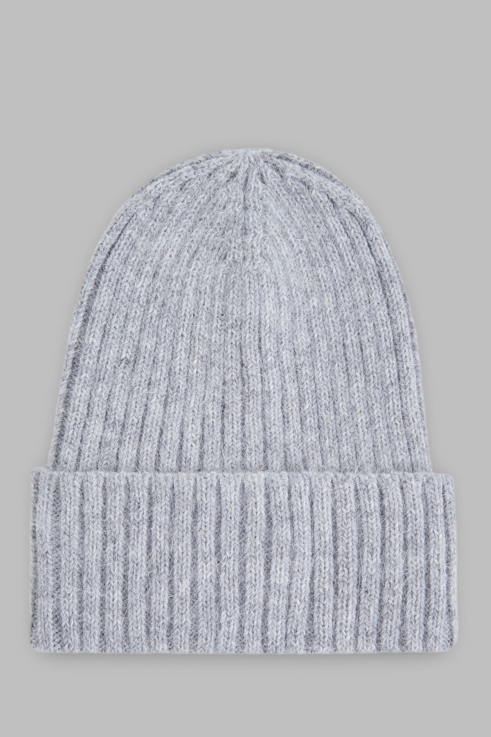 Шапка из овечьей и ангорской шерсти, цвет Серый (арт: FAE111112 ...