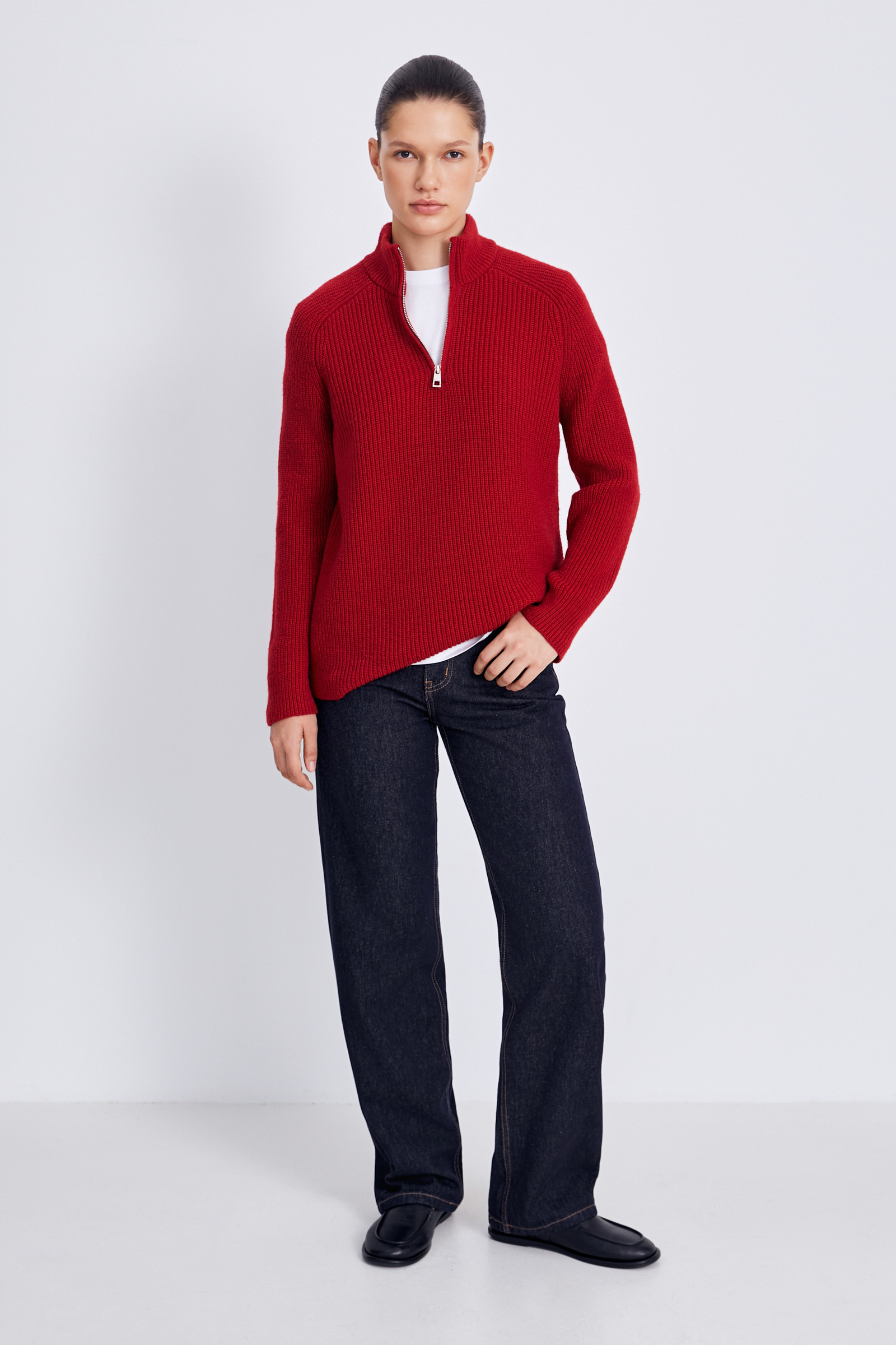 Джемпер на молнии с воротником-стойкой