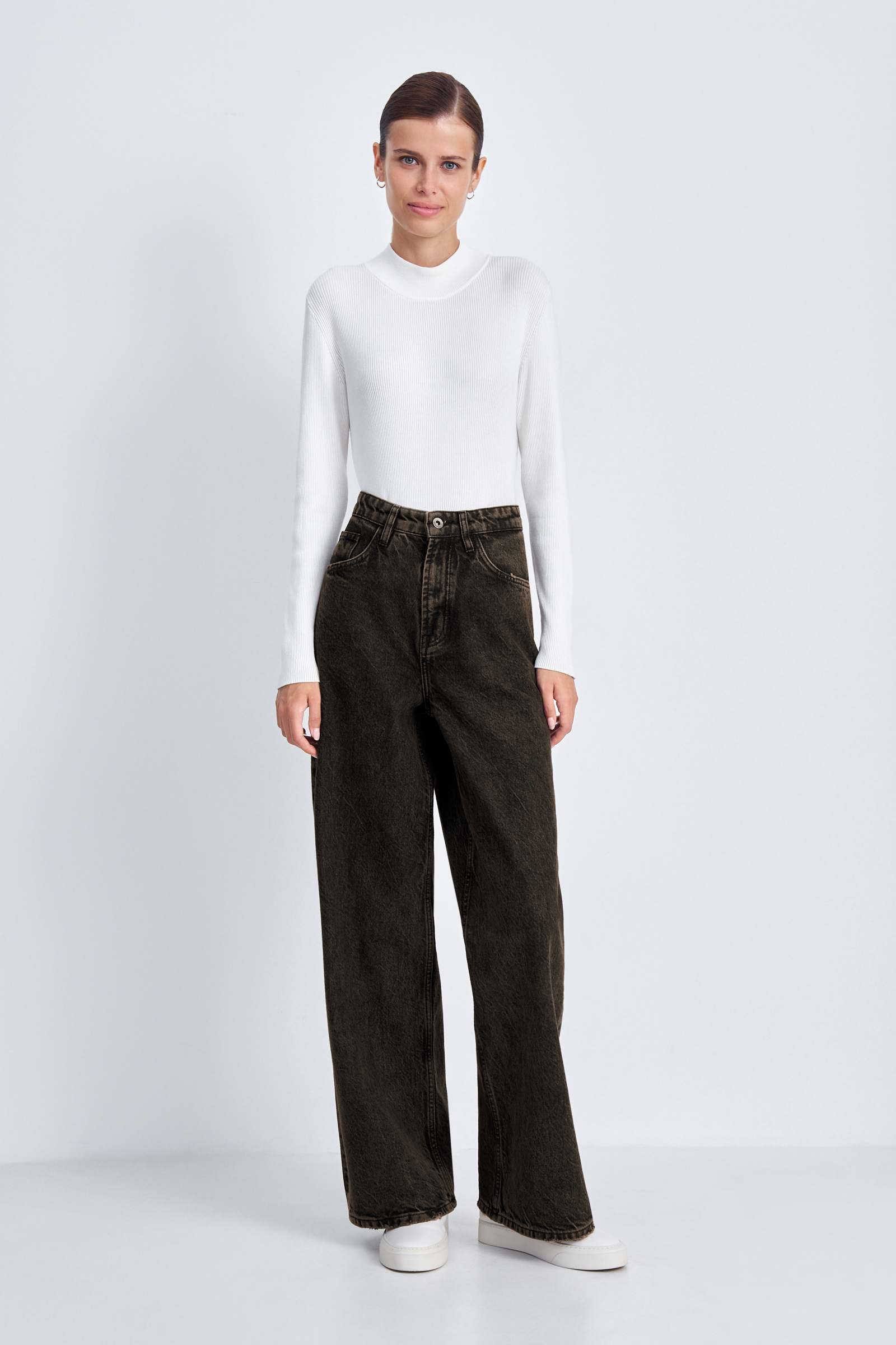 Джинсы wide leg fit женские