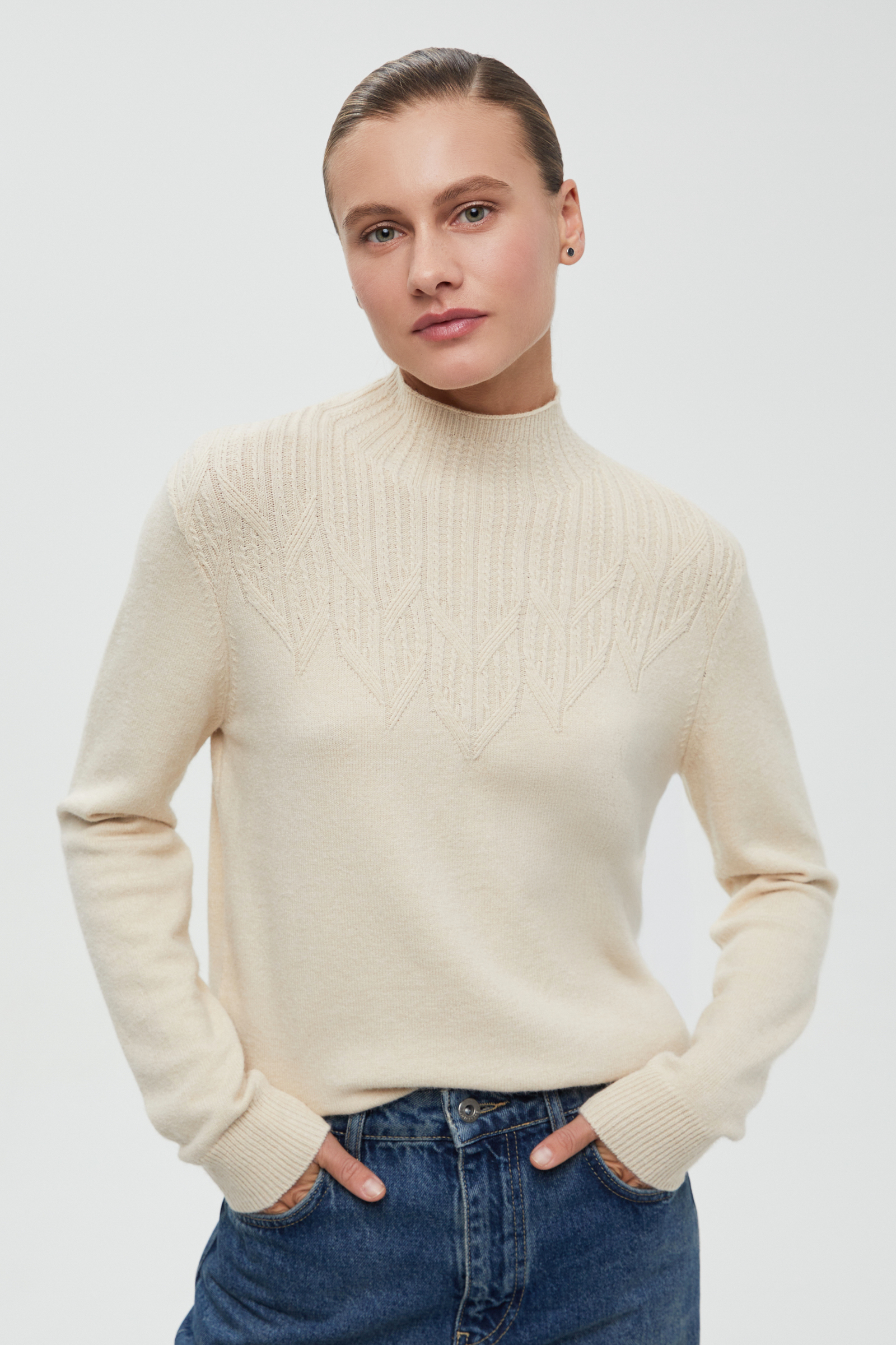 

Джемпер с воротником-стойкой, 705 angora, Джемпер с воротником-стойкой