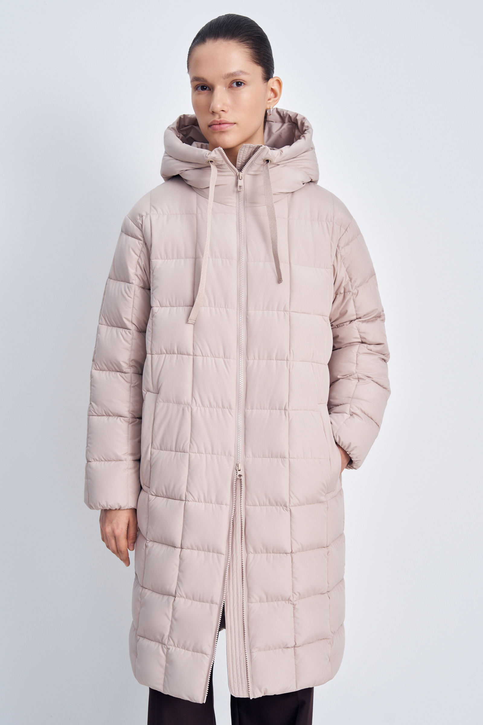 Пуховое пальто Finn Flare FAE11070, бежевый, арт. FAE11070