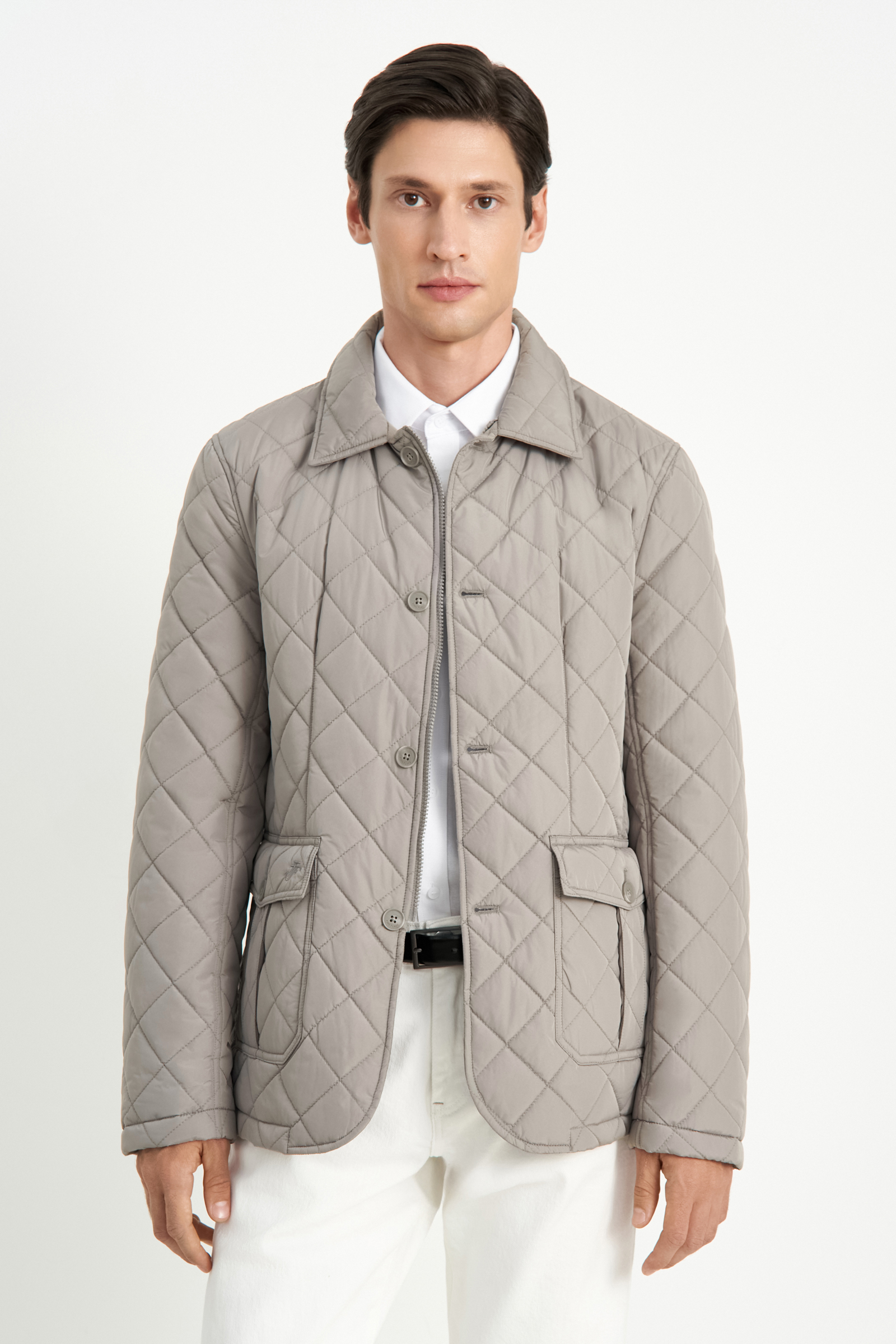 

Утепленная стеганая куртка с отложным воротником, 710 cement, Утепленная стеганая куртка с отложным воротником