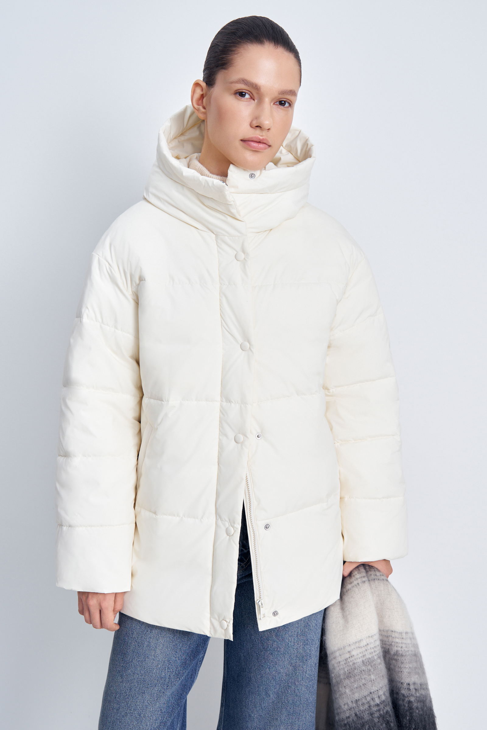 

Утепленная куртка с манжетами, 711 milk, Утепленная куртка с манжетами