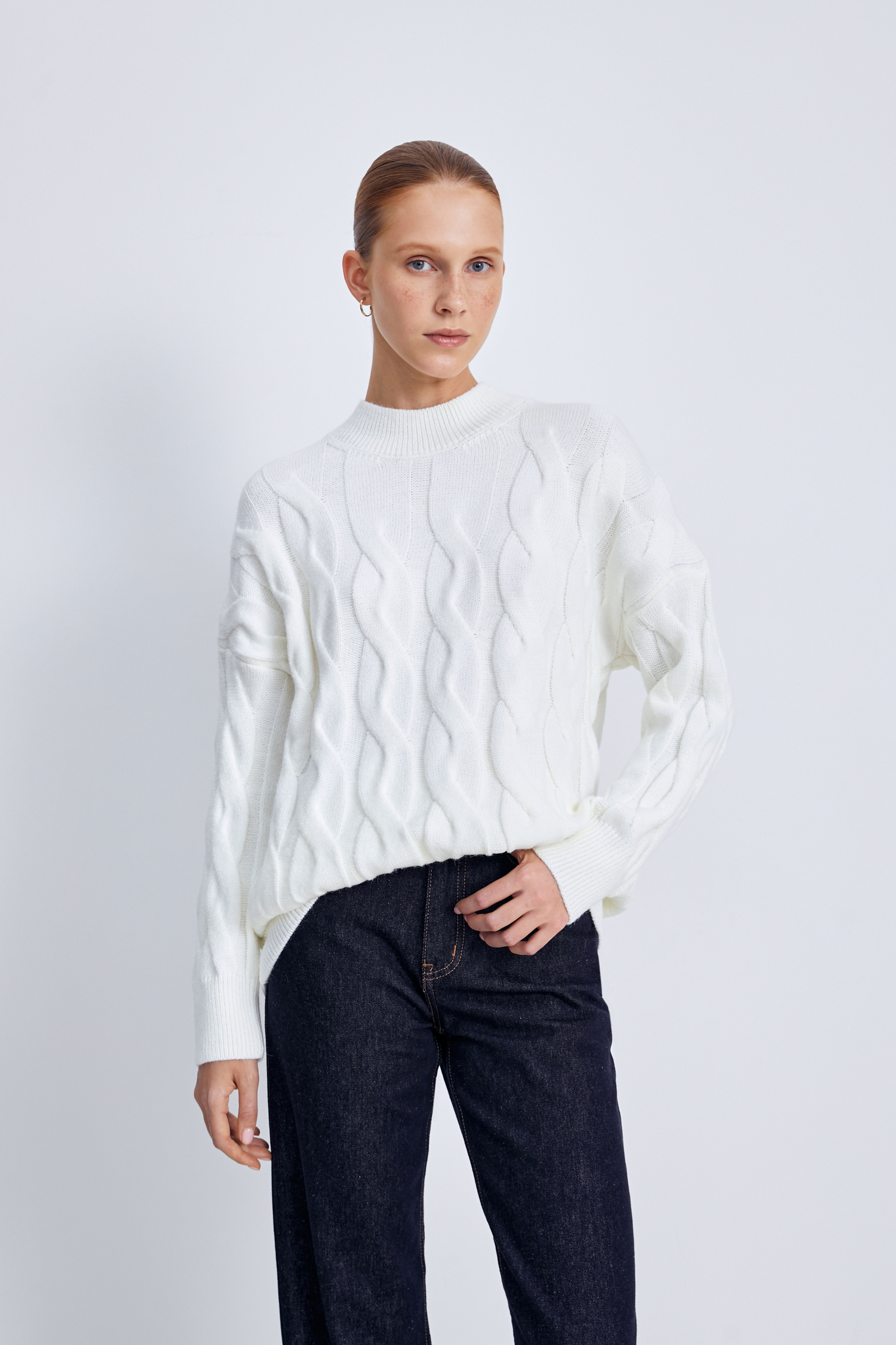 Свитер Finn Flare FAE11120, 711 milk, арт. FAE11120