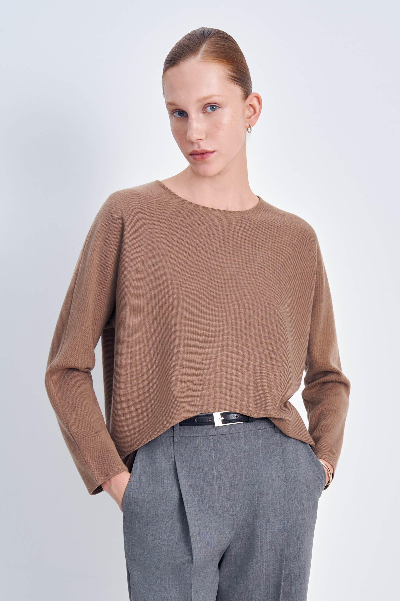 

Джемпер с шерстью свободного силуэта, 721 walnut, Джемпер с шерстью свободного силуэта