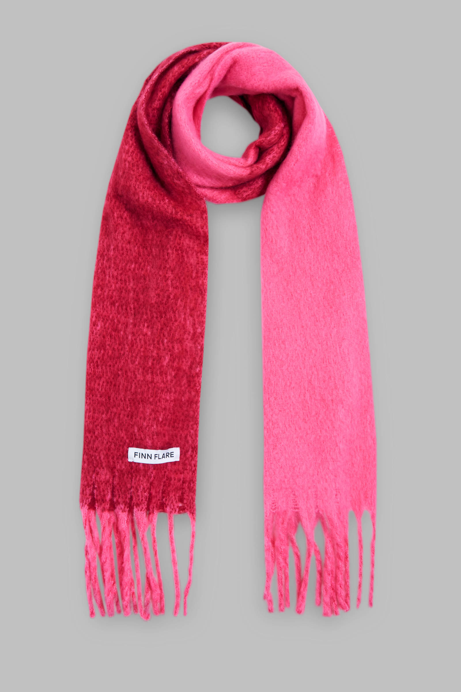 

Двухцветный шарф с бахромой, 842 mc cabaret, Двухцветный шарф с бахромой