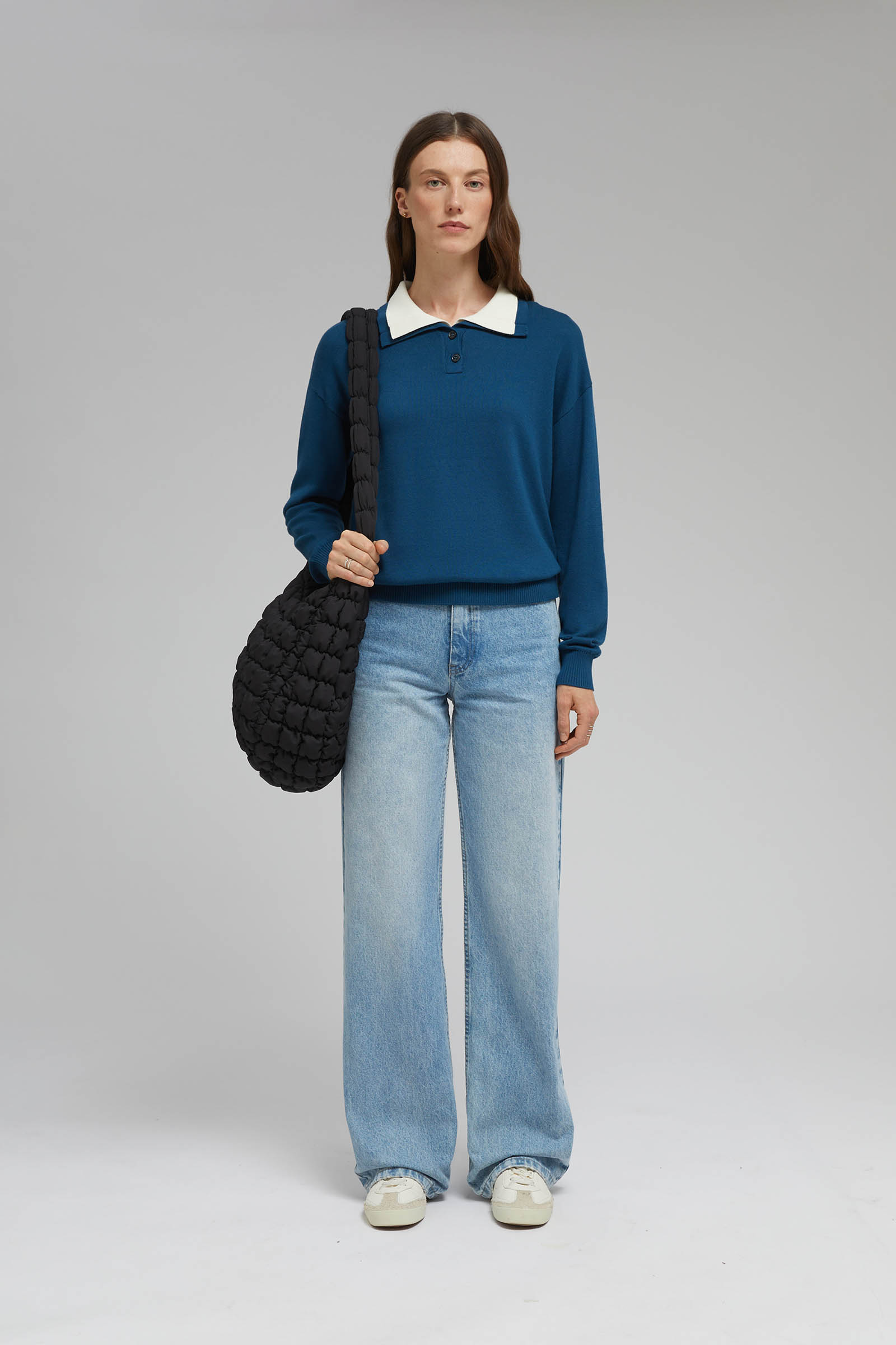 

Джемпер-поло из хлопка, 100 navy, Джемпер-поло из хлопка