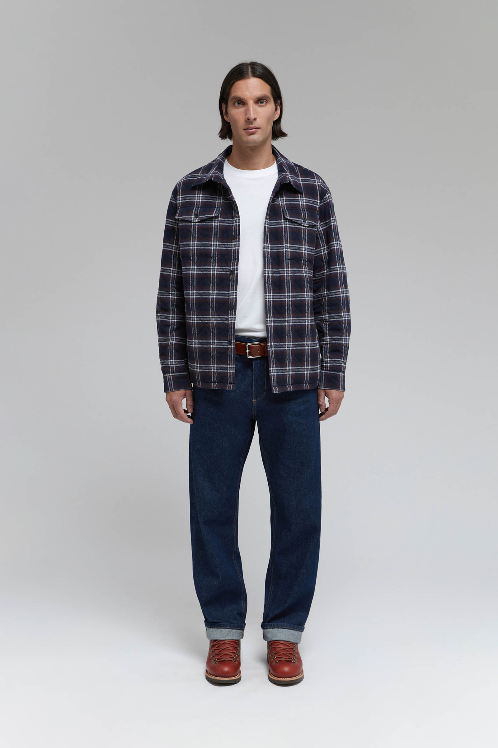 

Утепленная куртка-рубашка в клетку, 101 mc cosmic blue, Утепленная куртка-рубашка в клетку