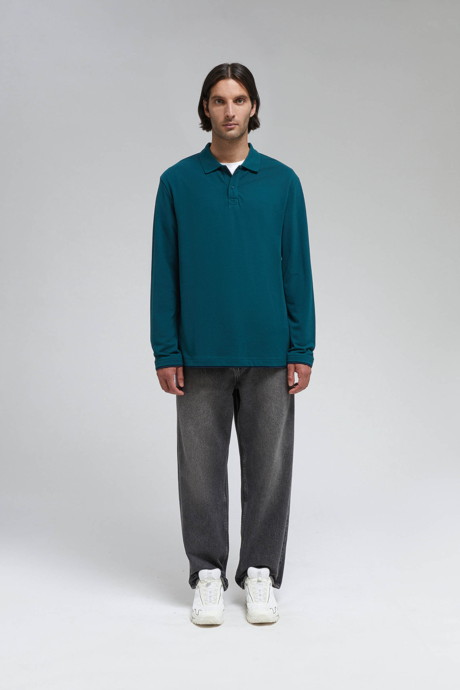 Поло с длинным рукавом Finn Flare, синий, арт. FAF21077