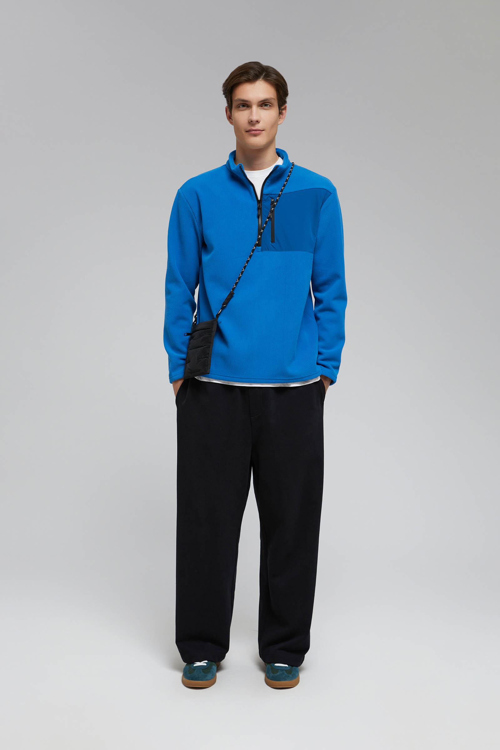 

Толстовка-поло с накладным карманом, 193 ultramarine, Толстовка-поло с накладным карманом