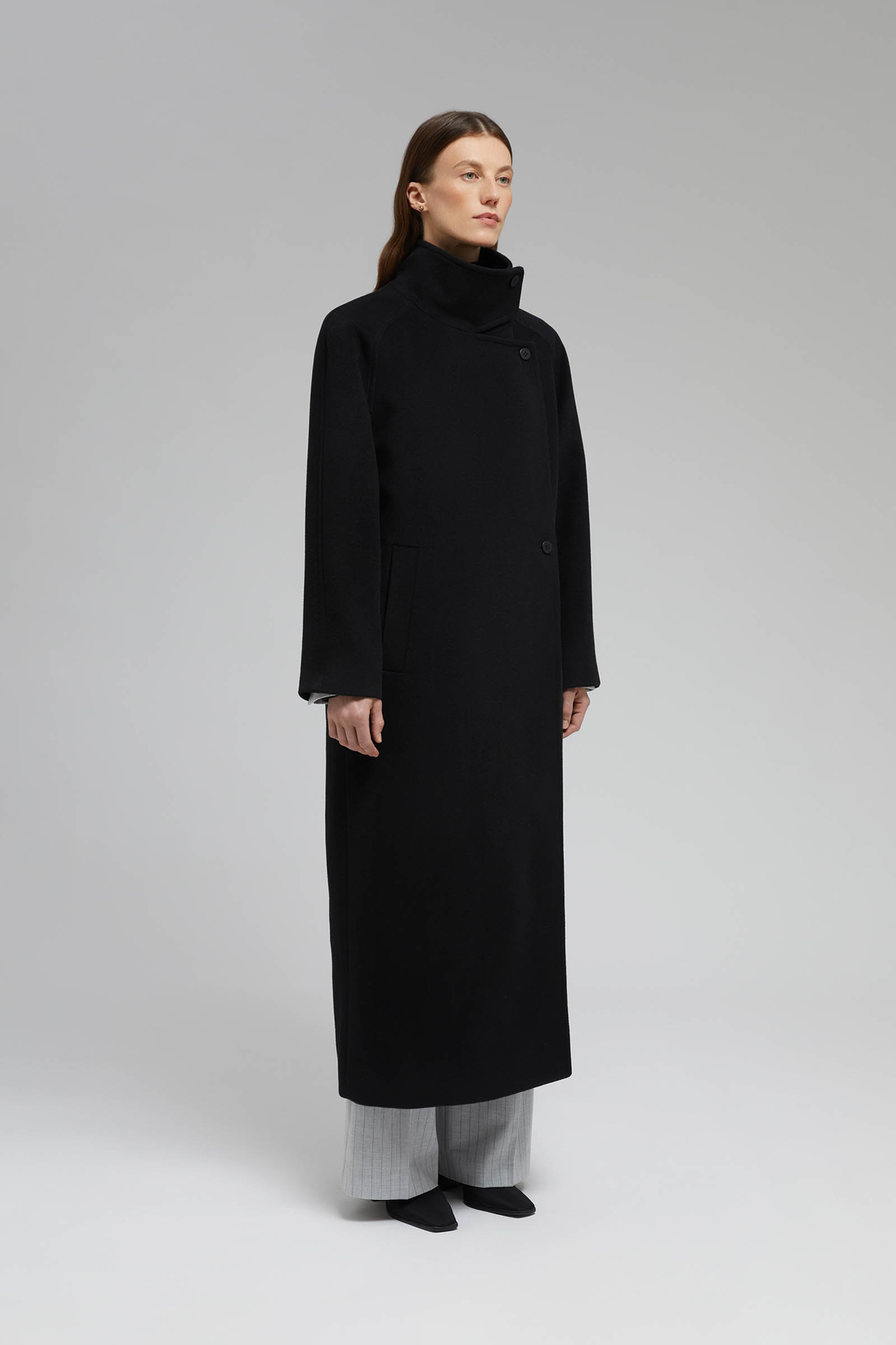 

Пальто из шерсти и шелка, 200 black, Пальто из шерсти и шелка