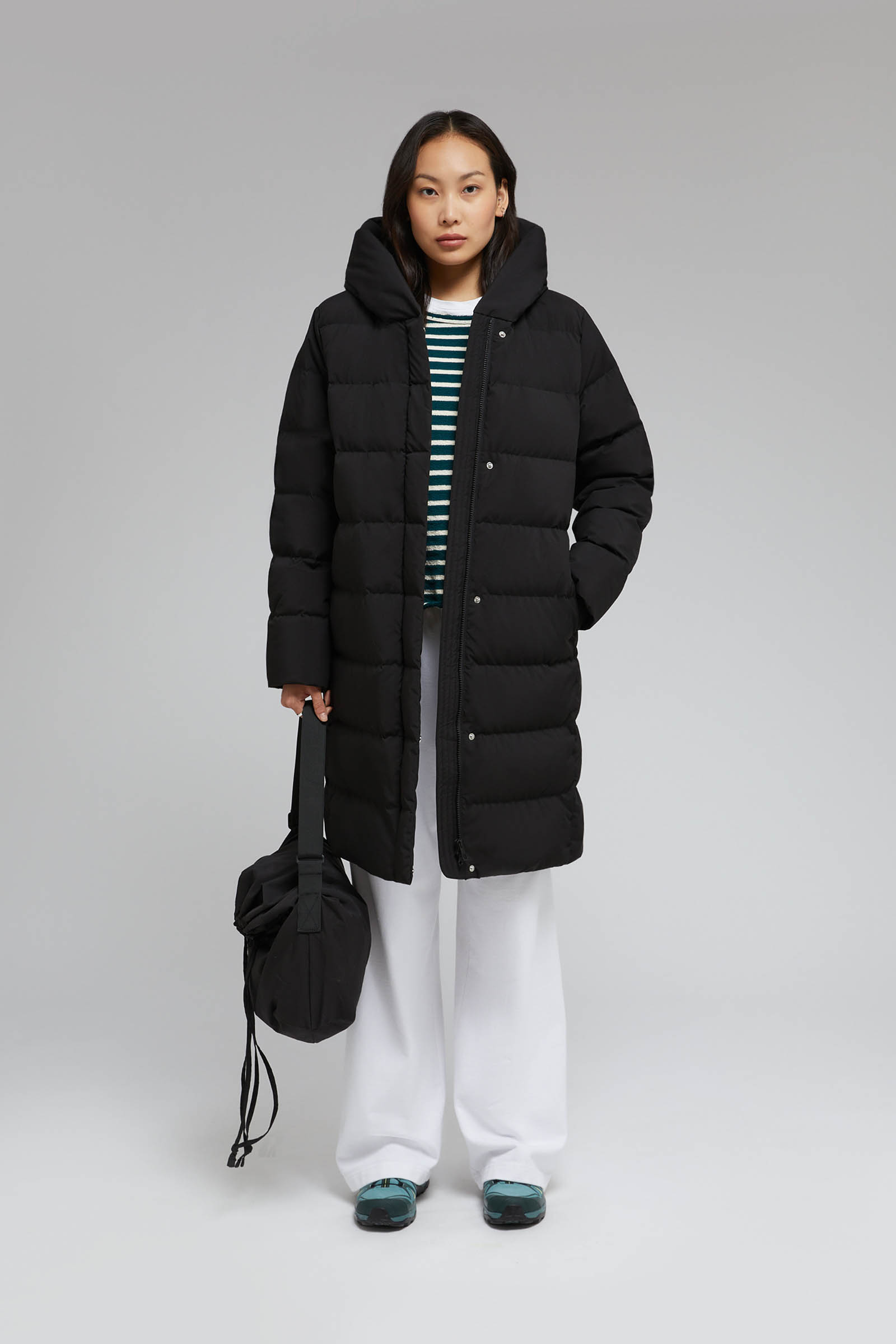 Длинный пуховик Finn Flare, черный, арт. FAF11062