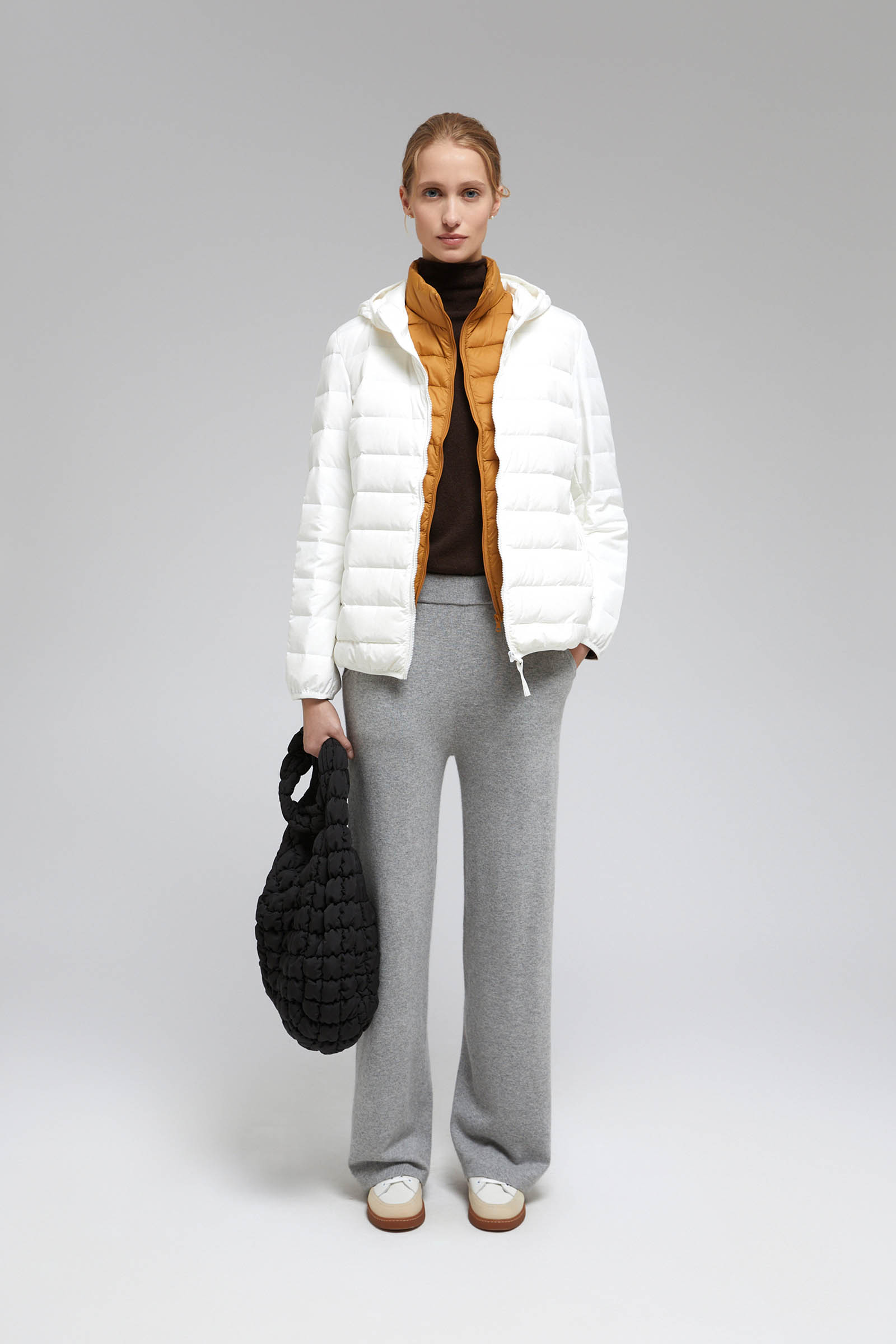 Стеганый пуховик FINN FLARE с натуральным пухом, белый, арт. FAF12001