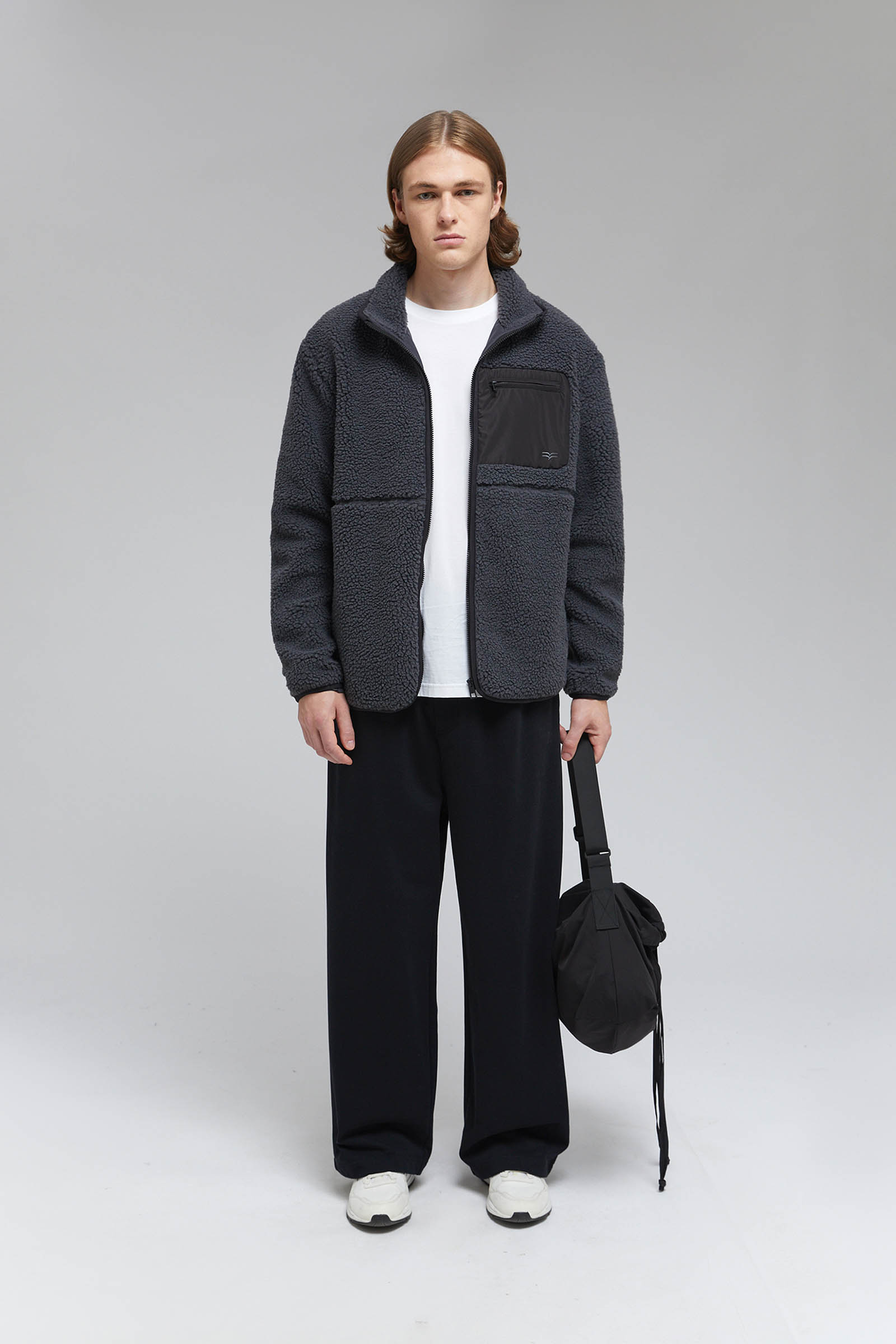 Мужская куртка из шерпы Finn Flare, серый, арт. FAF21061