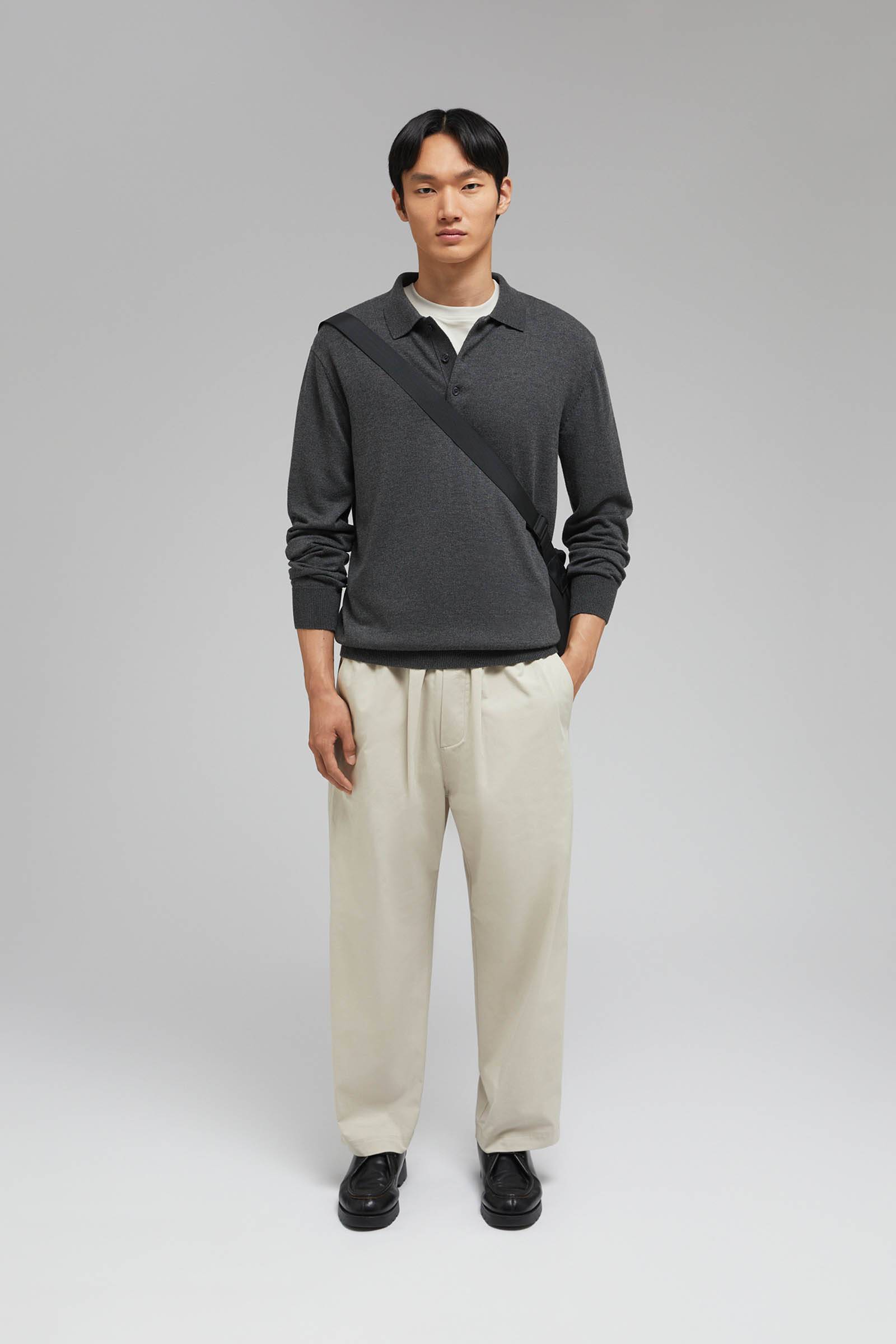 

Джемпер-поло с шерстью, 202 graphite, Джемпер-поло с шерстью