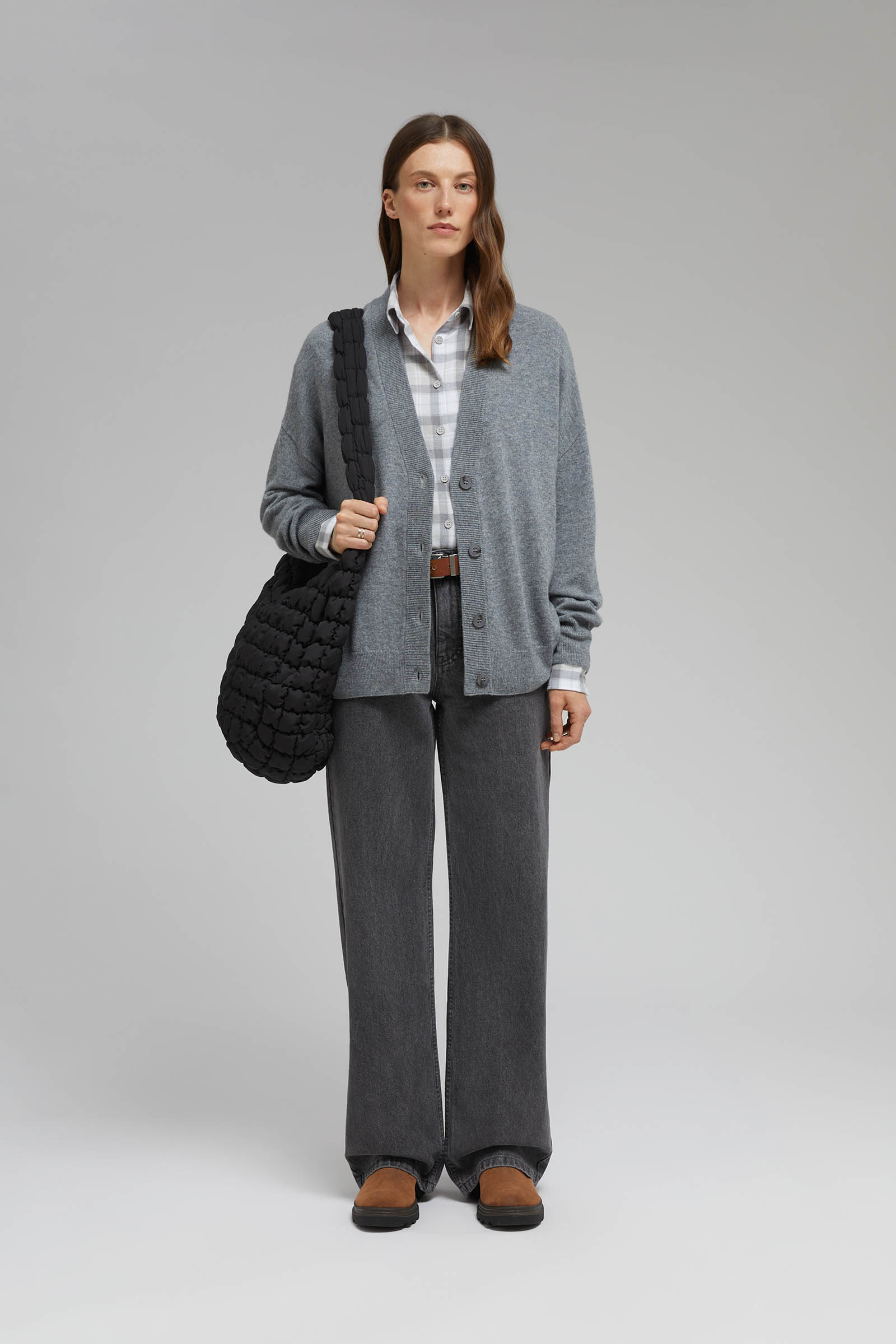 Кардиган Finn Flare из шерсти и кашемира, серый, арт. FAF11160