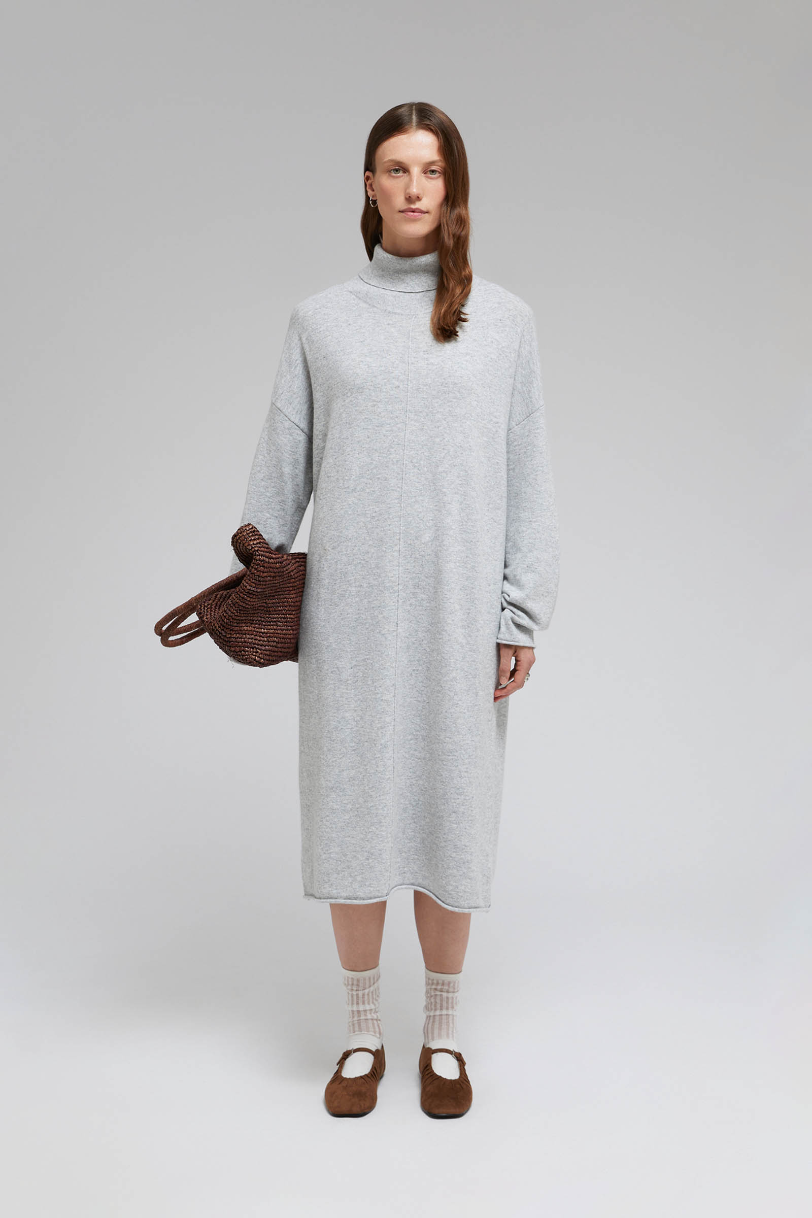 

Вязаное платье с шерстью и кашемиром, 262 silver melange, Вязаное платье с шерстью и кашемиром