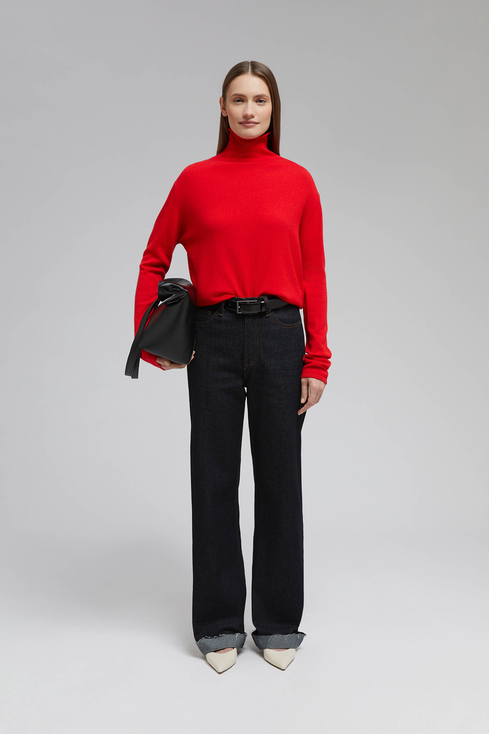 Женская водолазка FINN FLARE из шерсти и кашемира, красный, арт. FAF11159