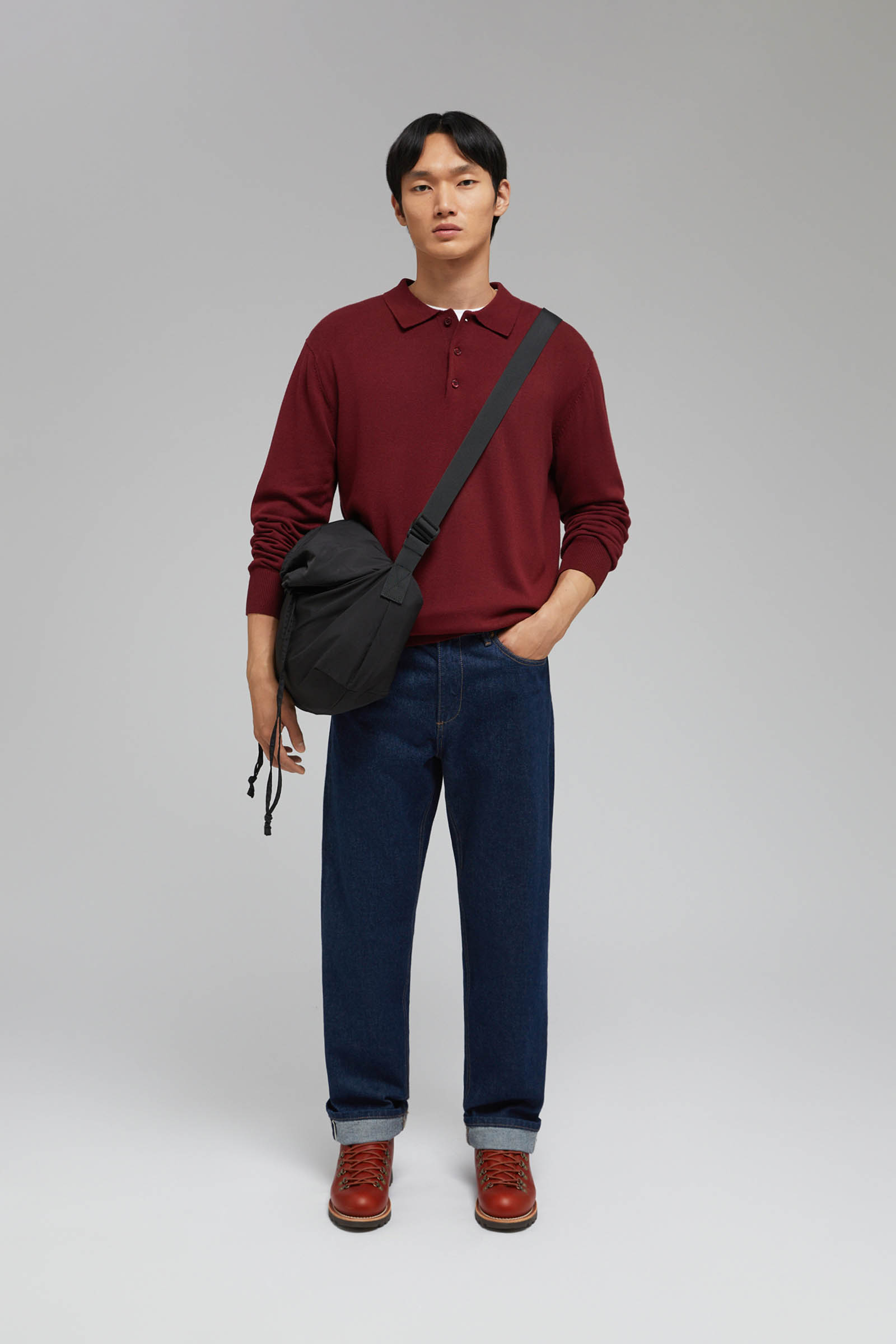 Джемпер-поло Finn Flare, бордовый, арт. FAF21122