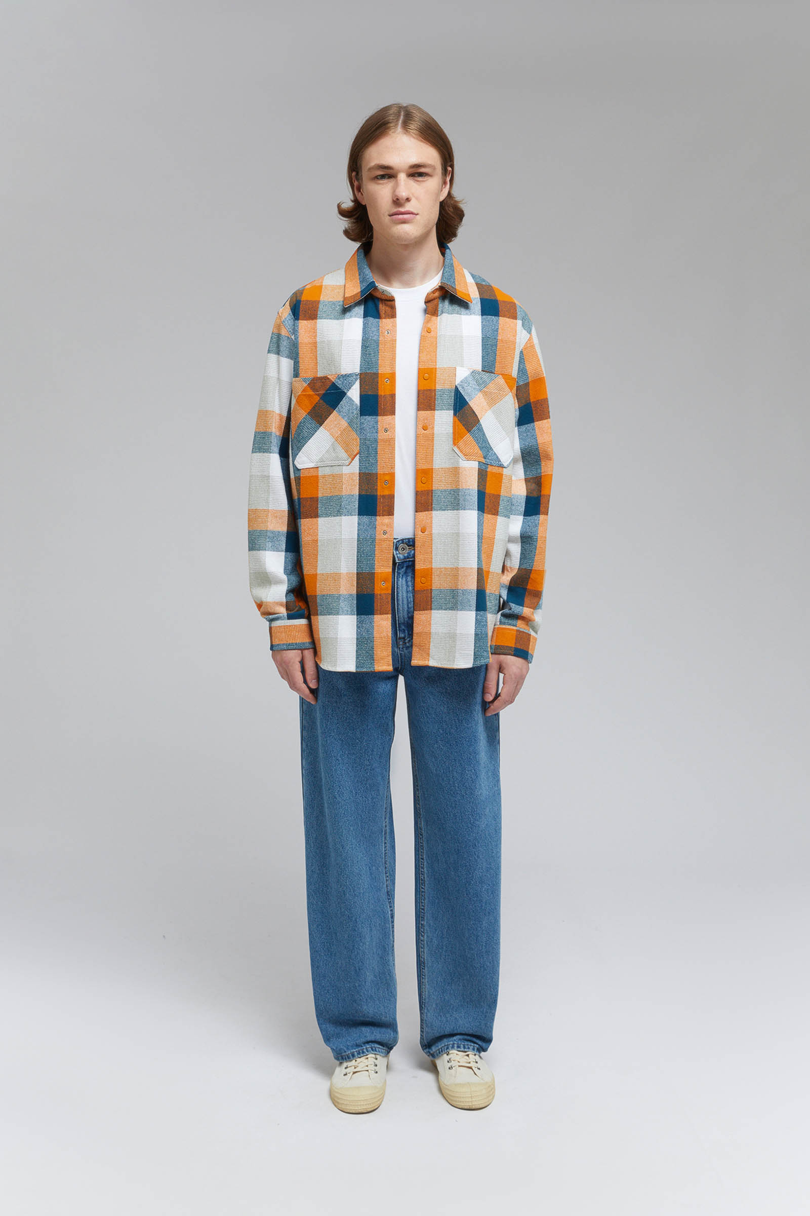 

Рубашка из хлопковой фланели в клетку, 425 mc peru, Рубашка из хлопковой фланели в клетку