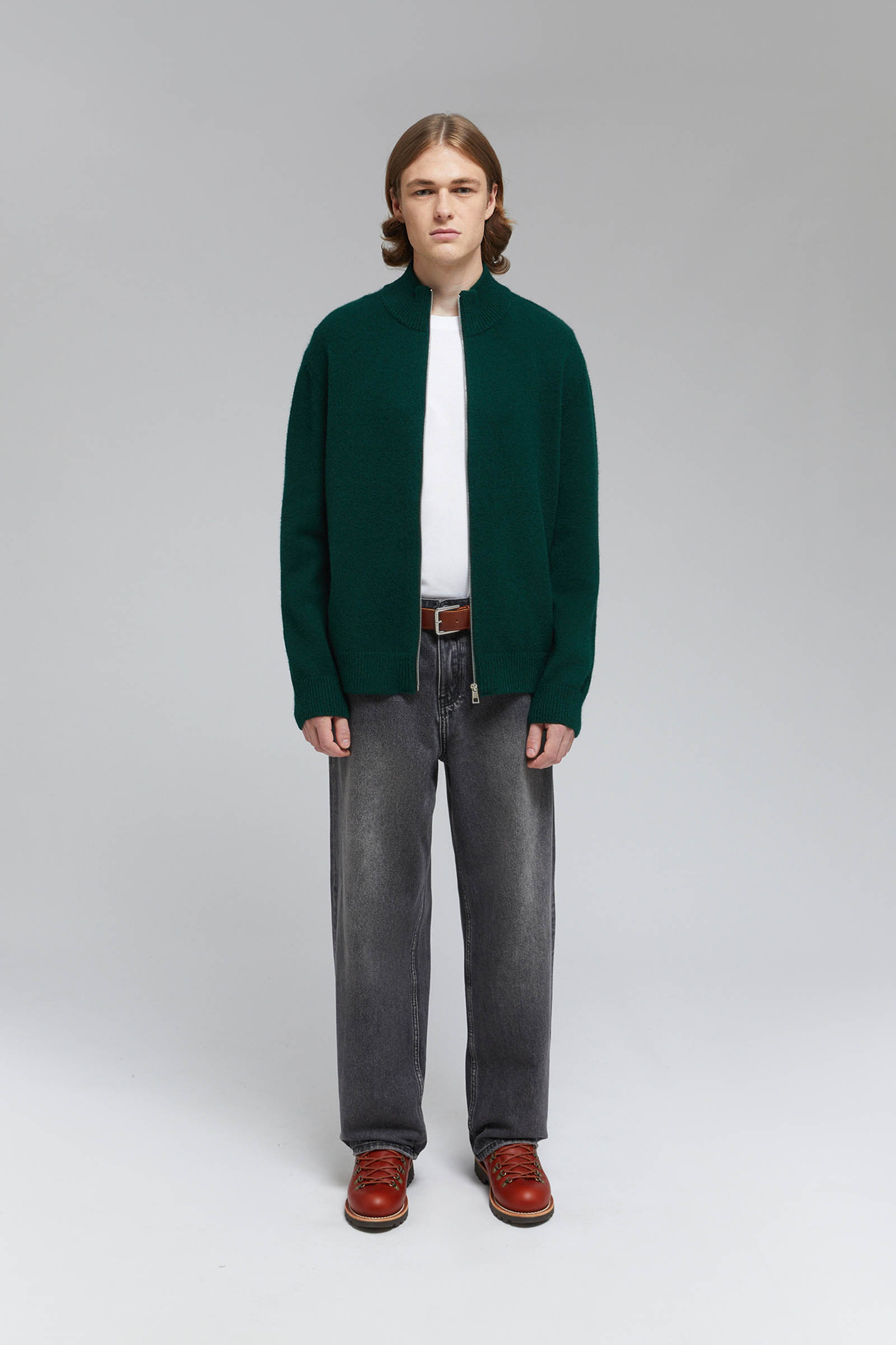 Кардиган FINN FLARE на молнии с шерстью, 503 evergreen, арт. FAF21100