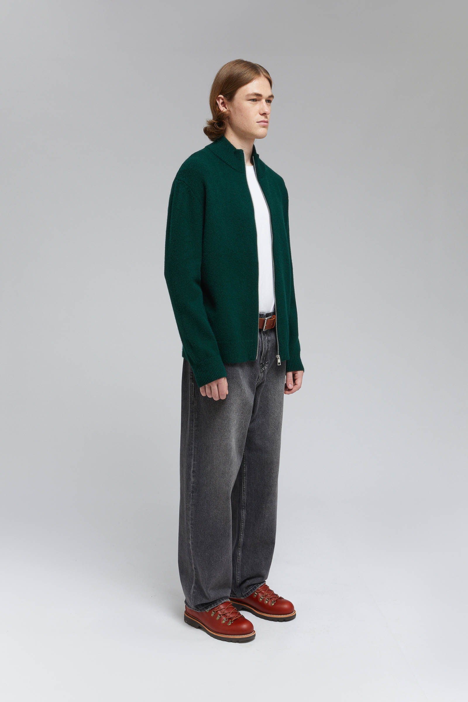 

Кардиган на молнии с шерстью, 503 evergreen, Кардиган на молнии с шерстью