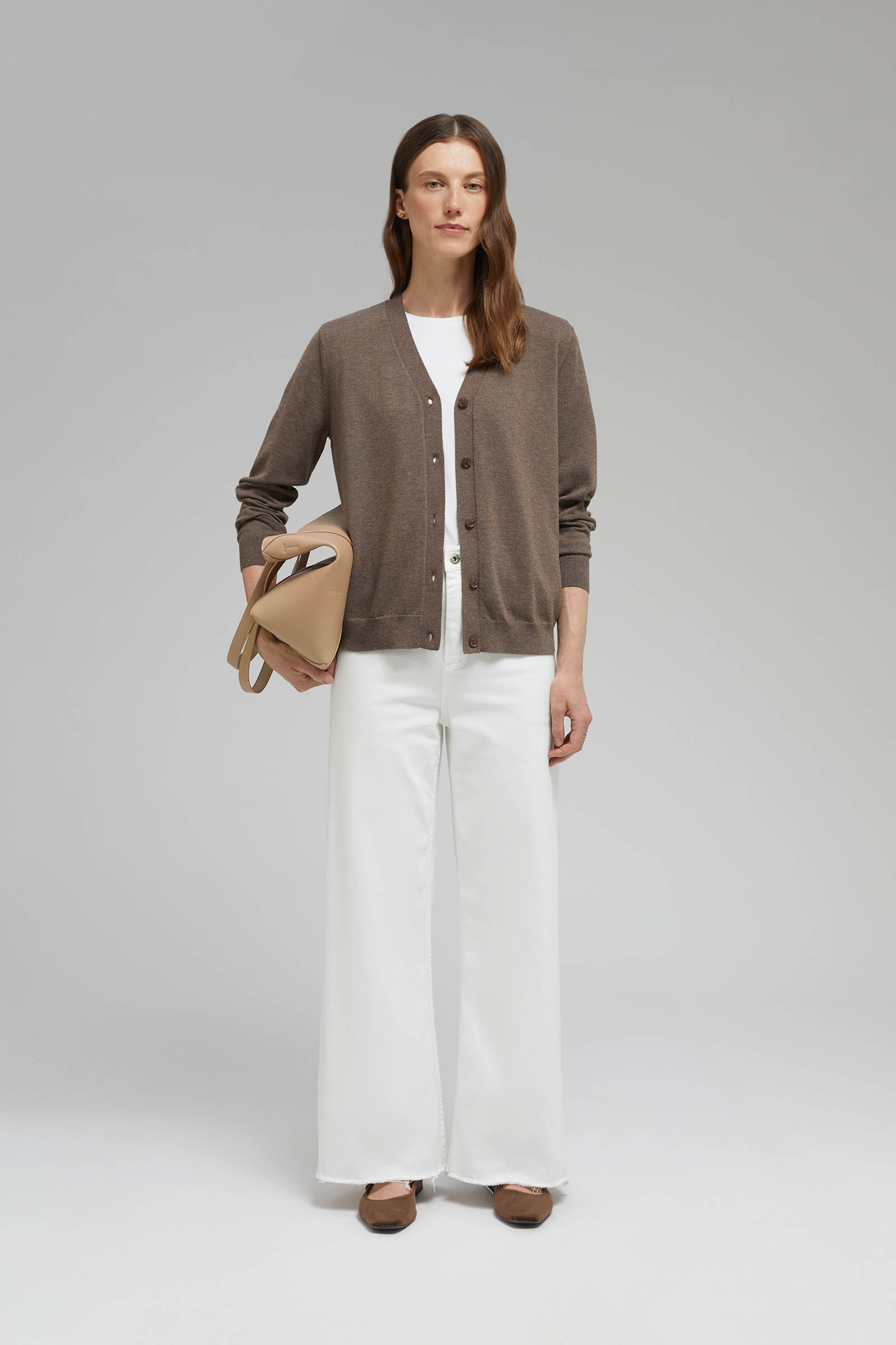 Кардиган FINN FLARE с шерстью, коричневый, арт. FAF11170