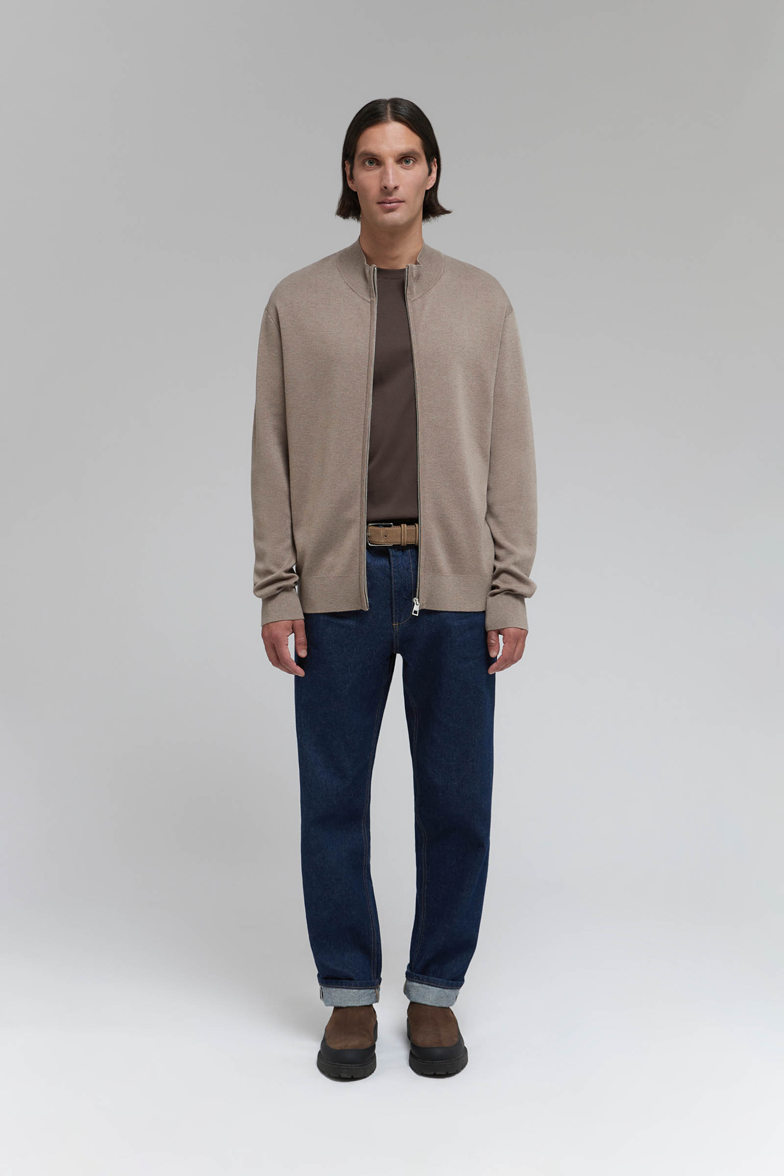 Кардиган FINN FLARE с шерстью на молнии, бежевый, арт. FAF21110
