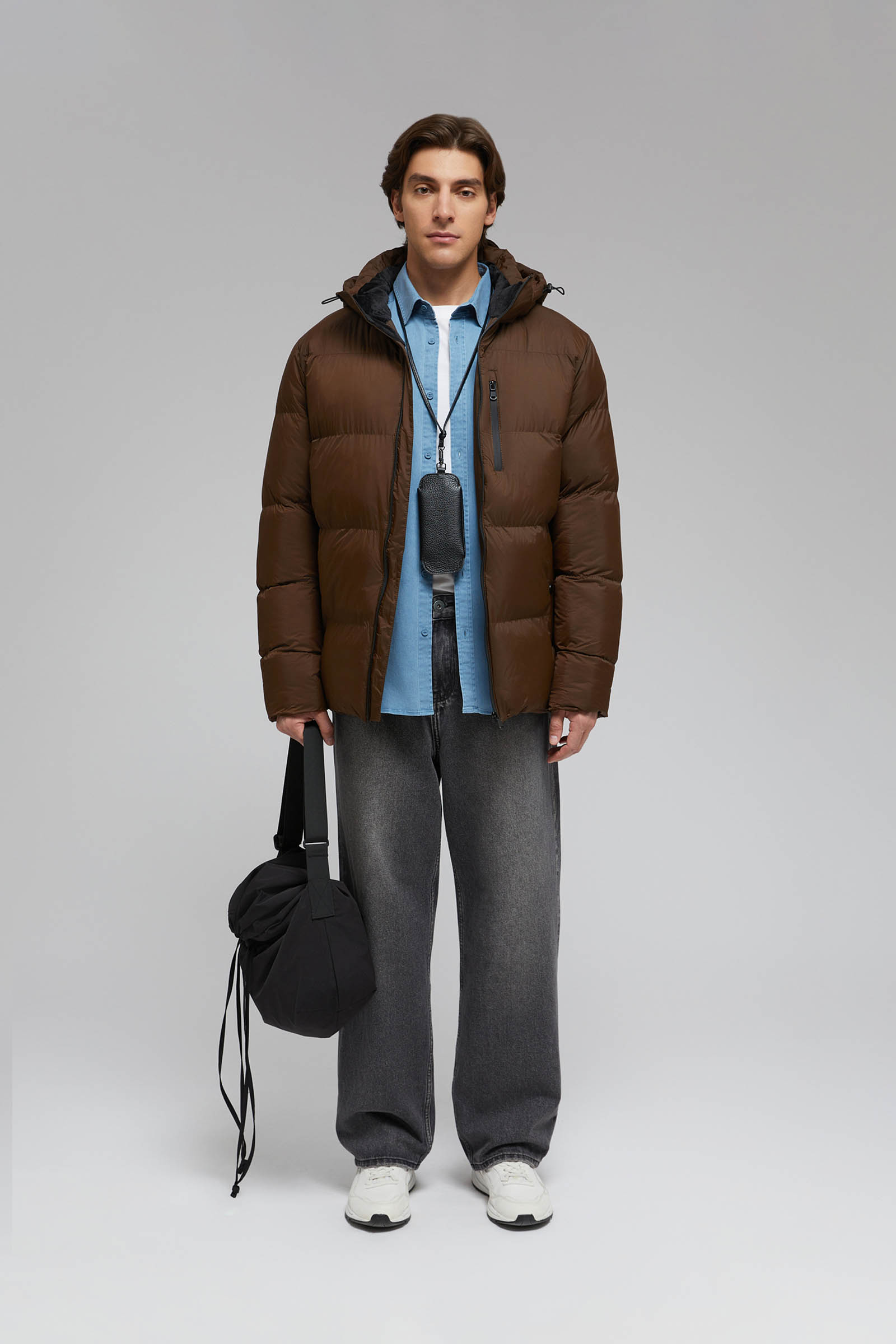 Стеганая куртка Finn Flare с капюшоном, коричневый, арт. FAF22009