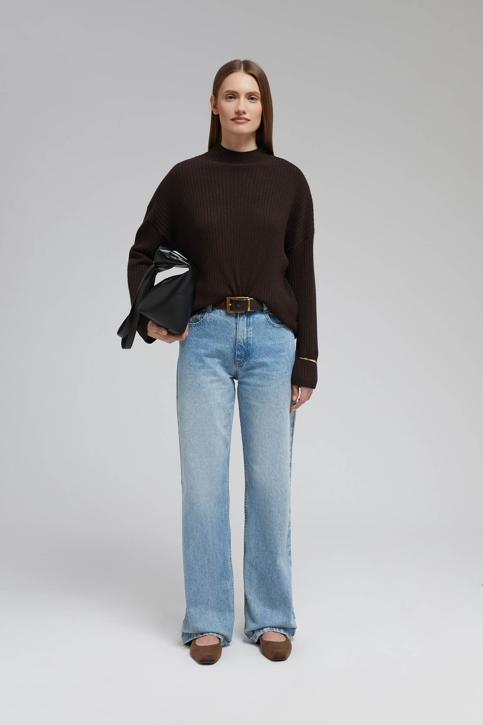 Свитер Finn Flare с шерстью и кашемиром, коричневый, арт. FAF11117