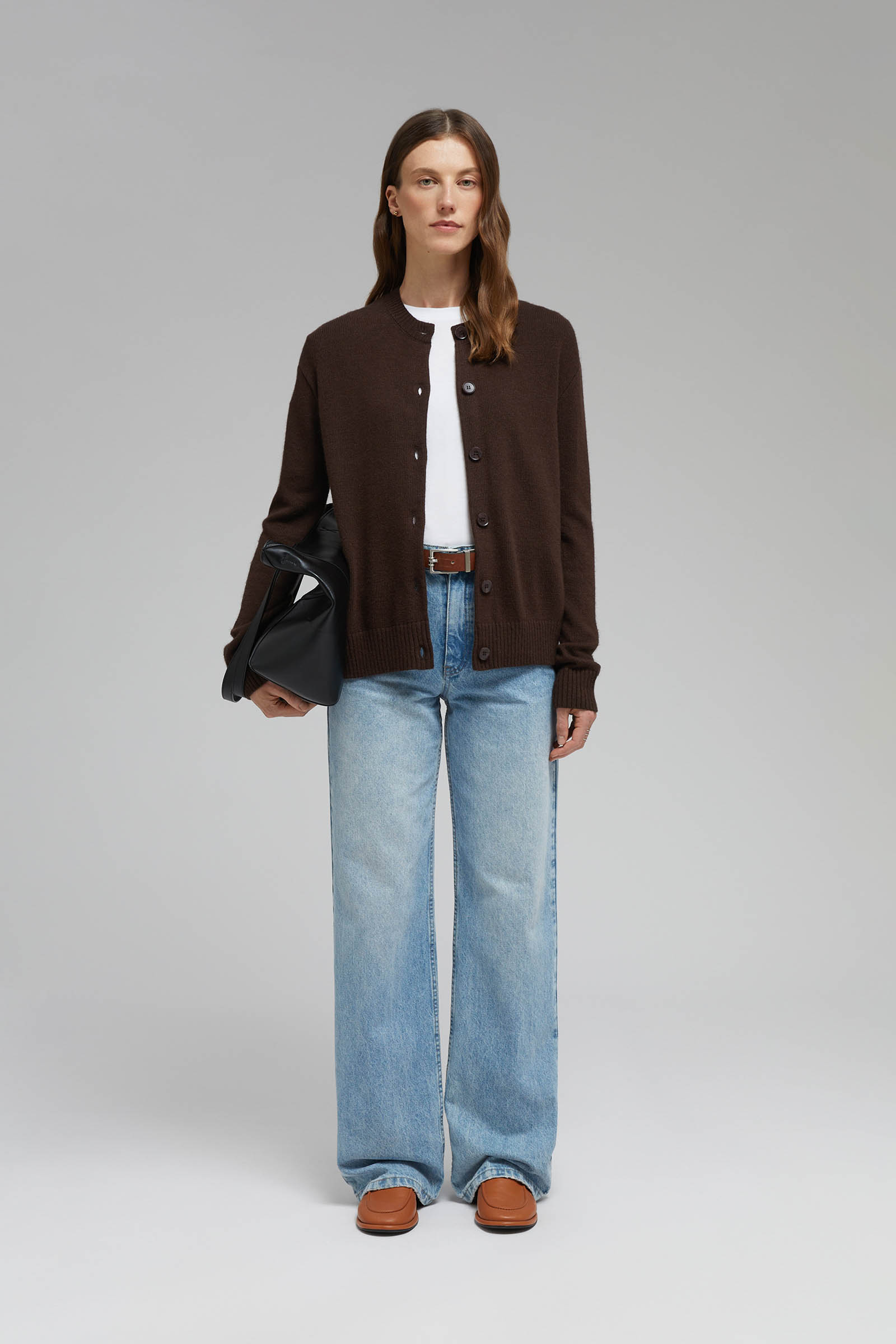 Кардиган FINN FLARE с шерстью и кашемиром, коричневый, арт. FAF11129