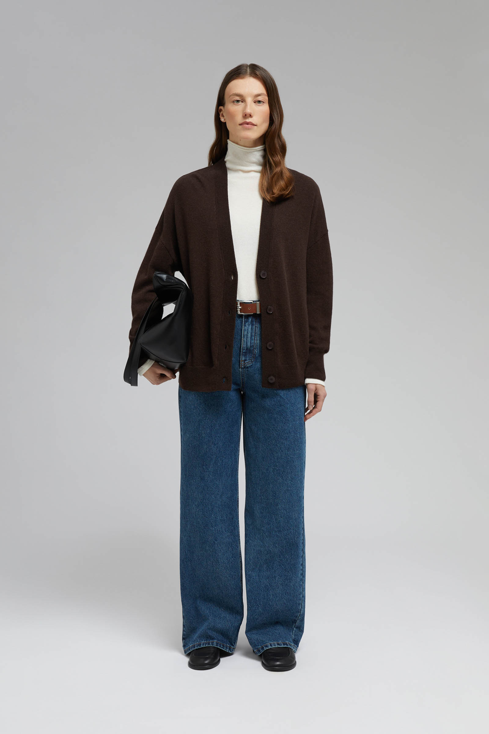 Кардиган Finn Flare из шерсти и кашемира, коричневый, арт. FAF11160