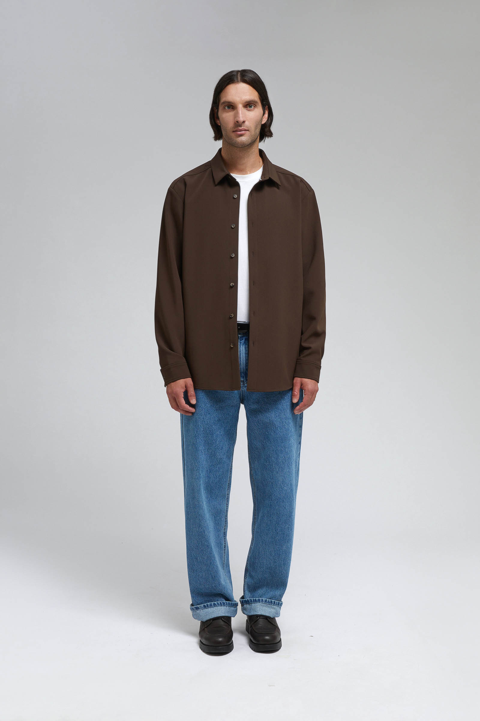 Рубашка прямого кроя FINN FLARE, коричневый, арт. FAF210105