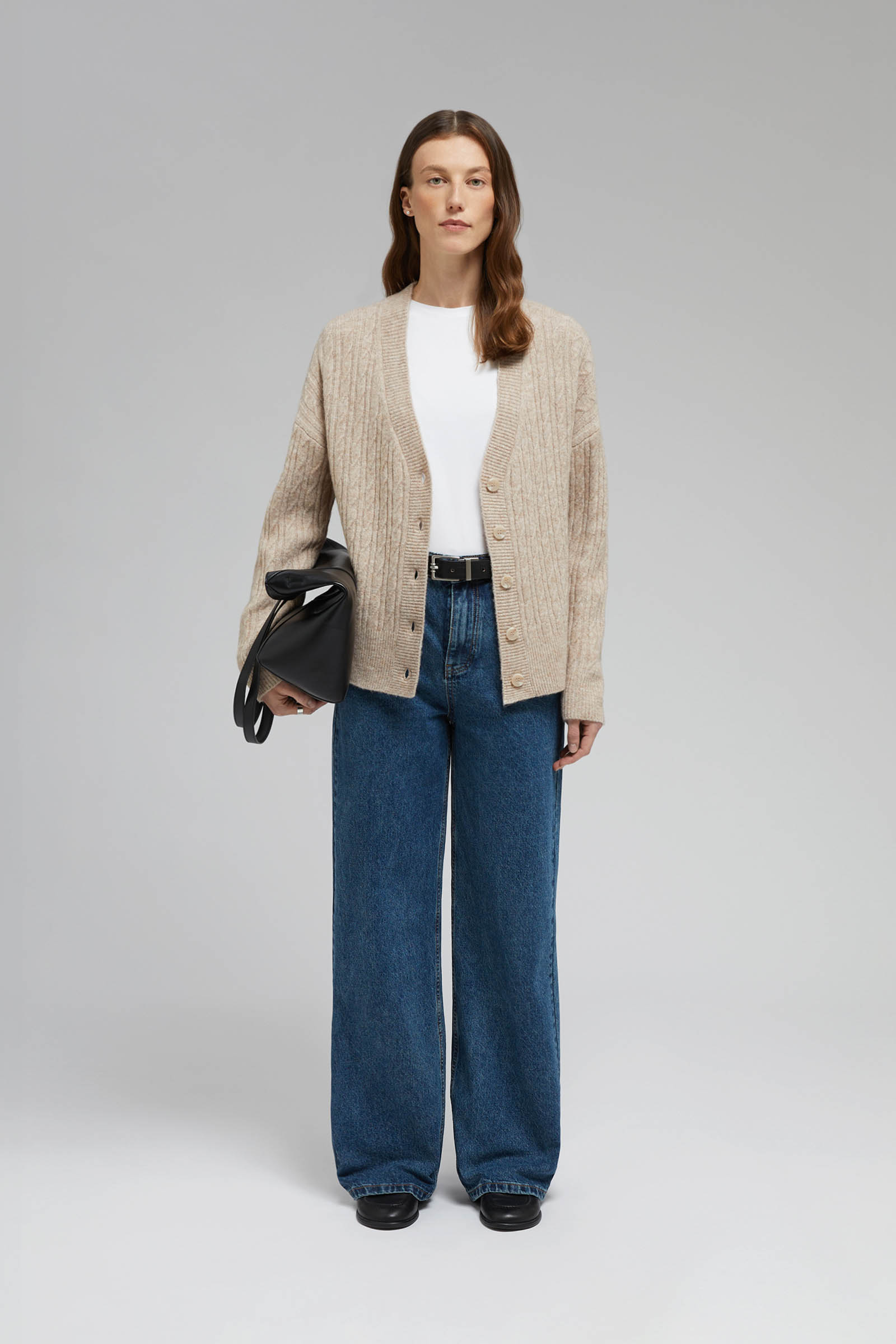 Кардиган FINN FLARE с шерстью, бежевый, арт. FAF11128