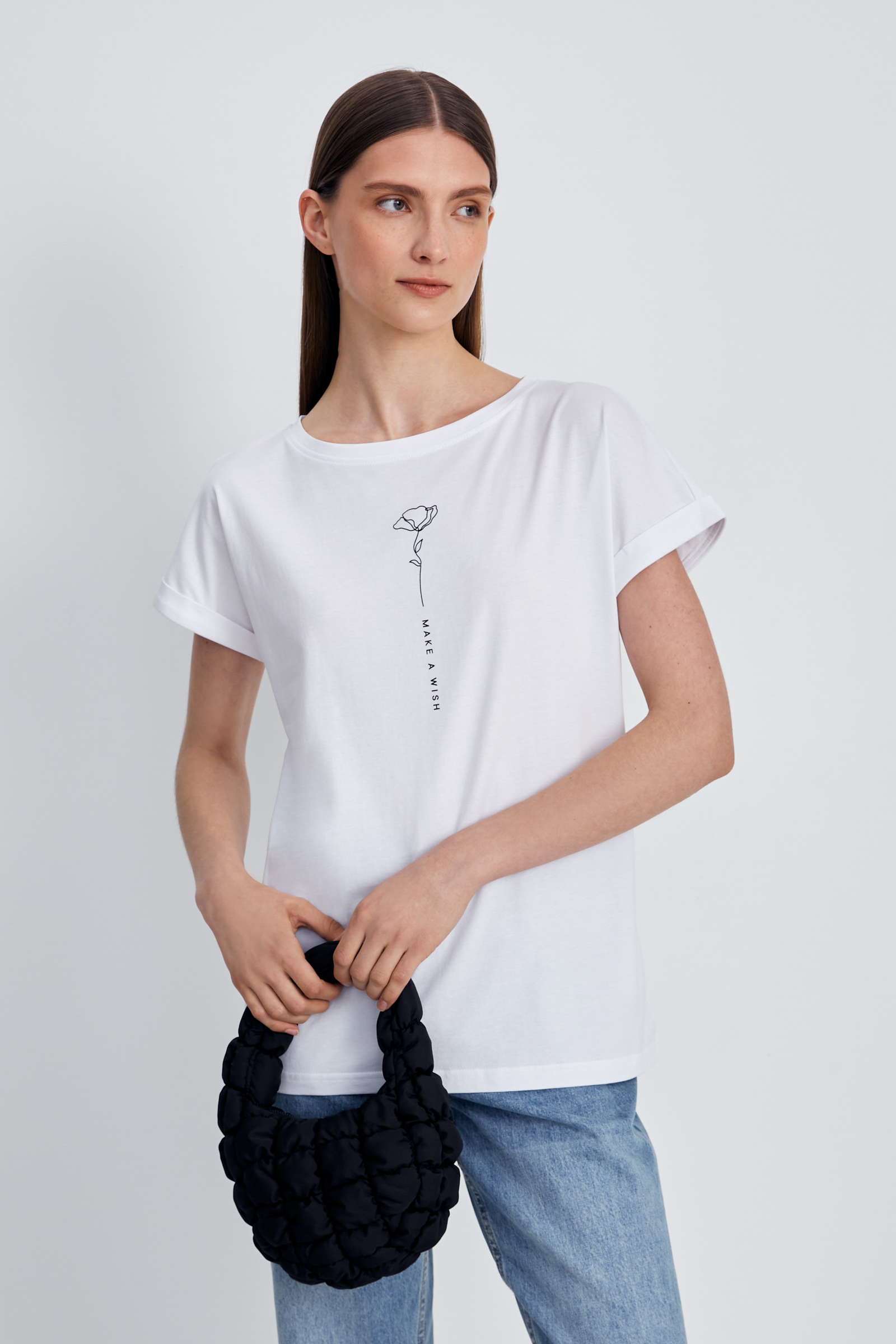 

Футболка с круглым вырезом, 201 white, Футболка с круглым вырезом