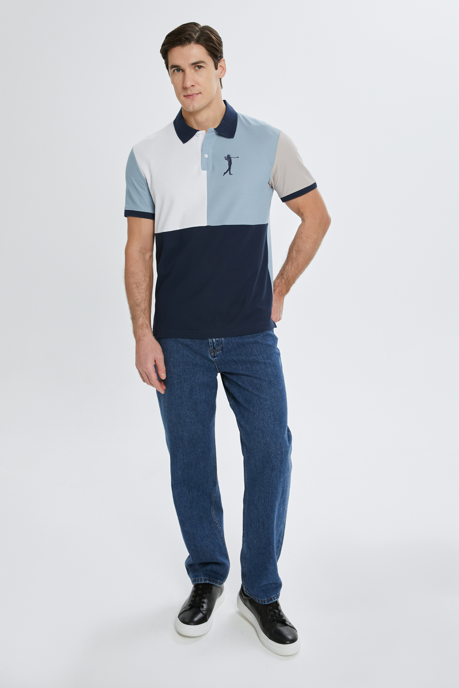 

Поло с коротким рукавом из хлопка, 182 mc cool blue, Поло с коротким рукавом из хлопка