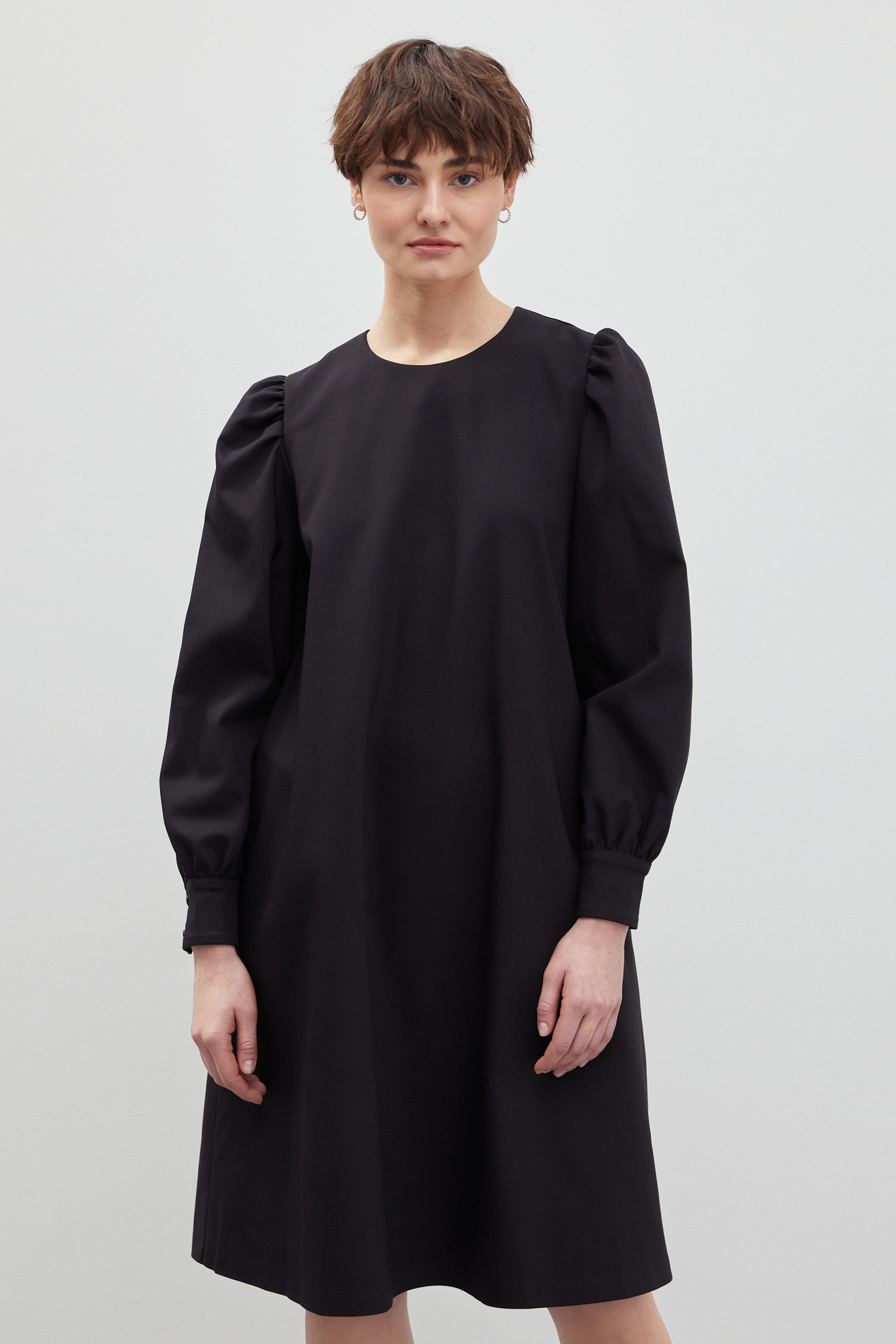 

Платье с объемными рукавами, 200 black, Платье с объемными рукавами