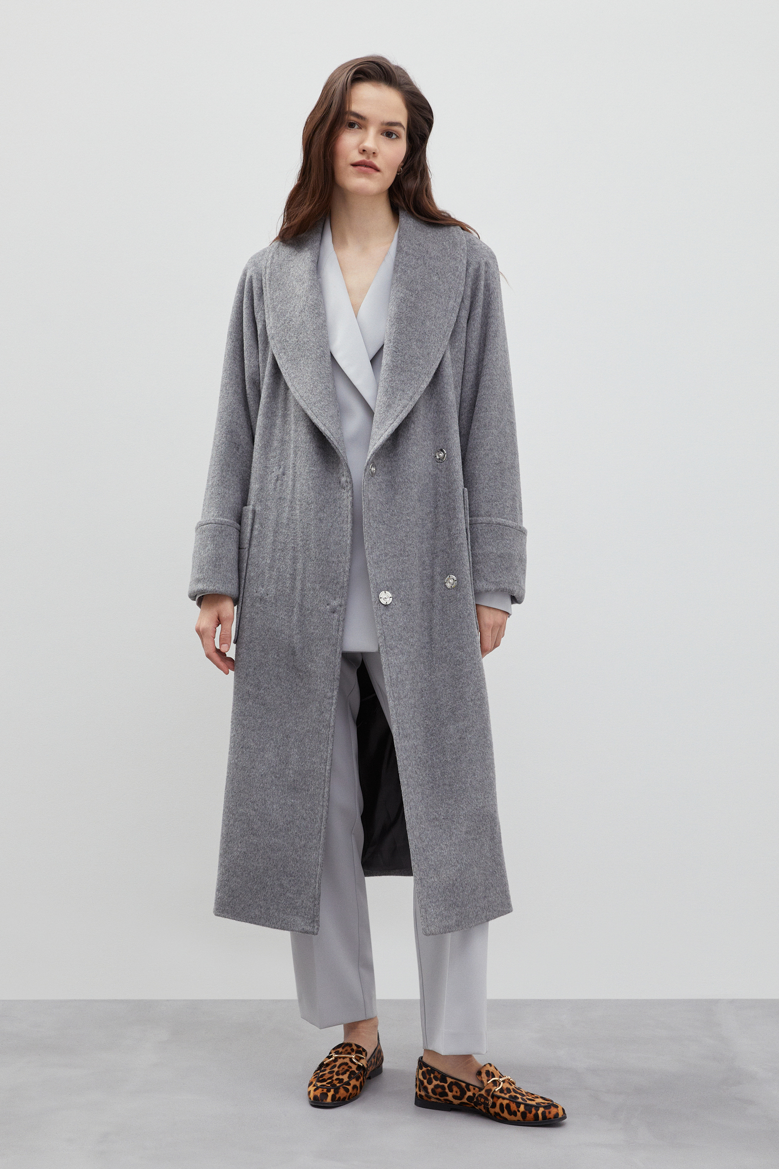Пальто-халат с добавлением шерсти
