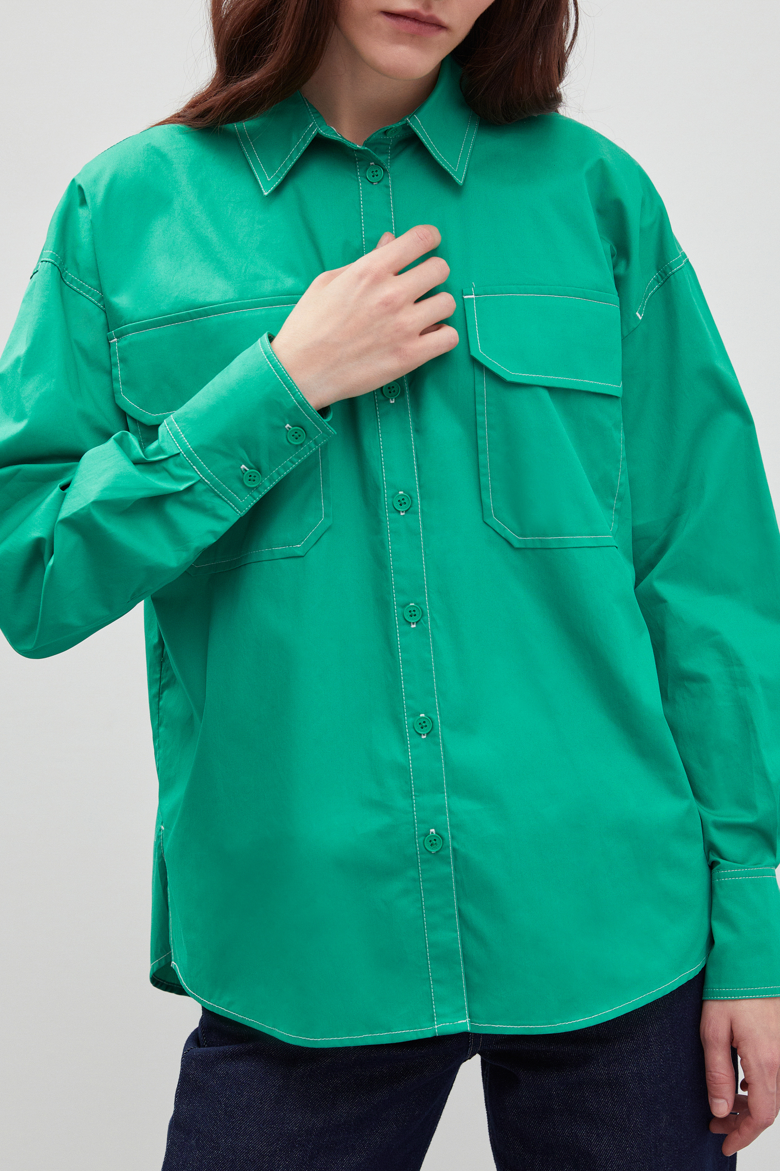 

Рубашка силуэта oversize из хлопка, 502 ive, Рубашка силуэта oversize из хлопка