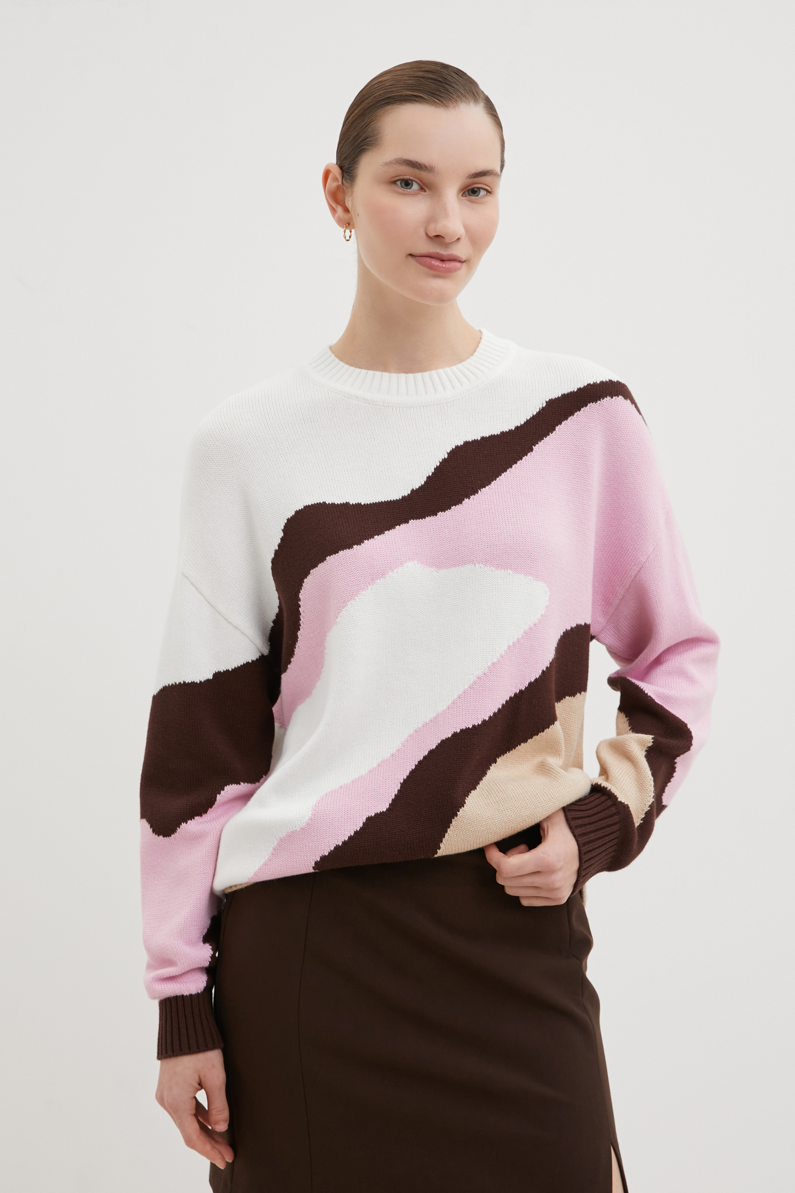 

Джемпер с абстрактным принтом, 709 mc cornstalk, Джемпер с абстрактным принтом