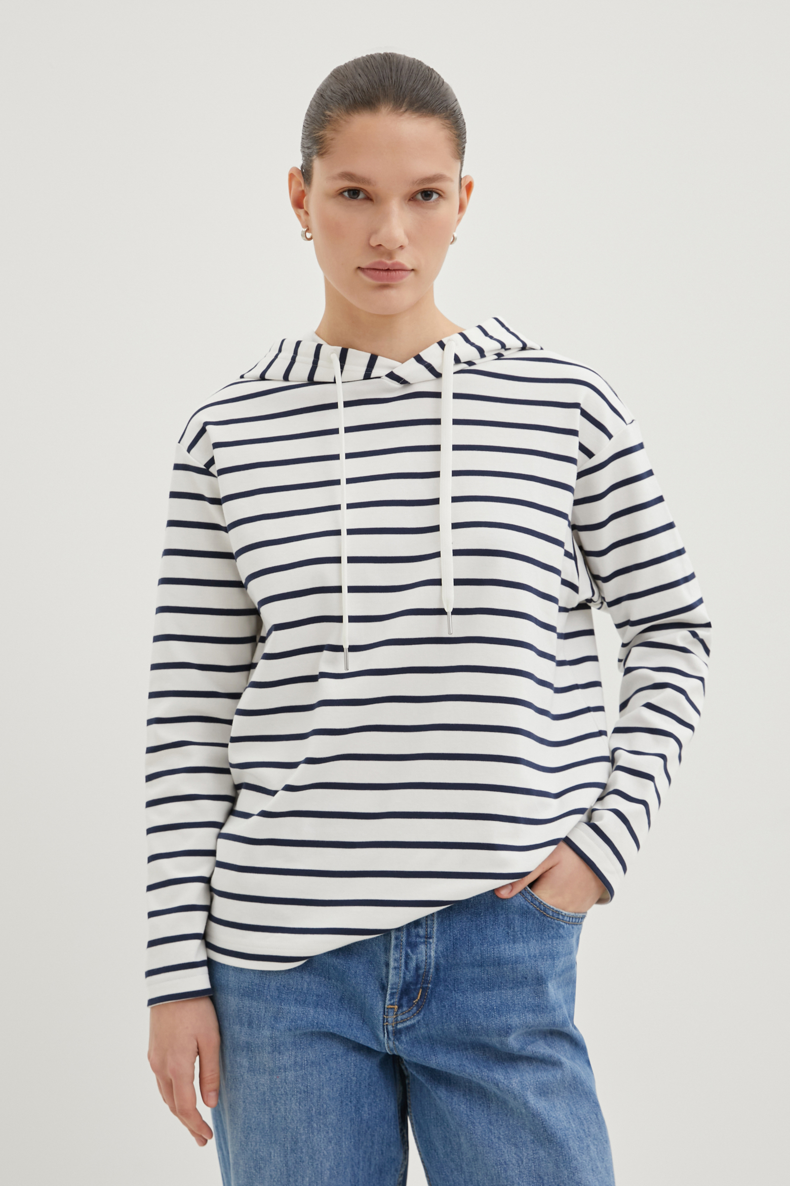 

Лонгслив из хлопка в полоску, 101 mc cosmic blue, Лонгслив из хлопка в полоску