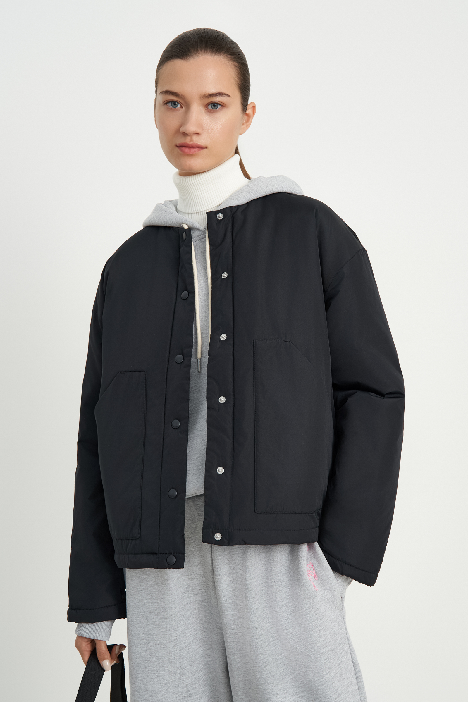 

Утепленная куртка с карманами, 200 black, Утепленная куртка с карманами