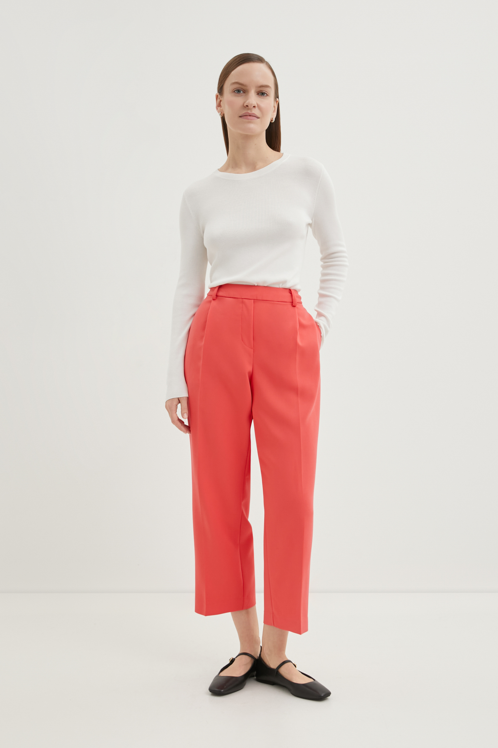 Укороченные брюки прямого кроя