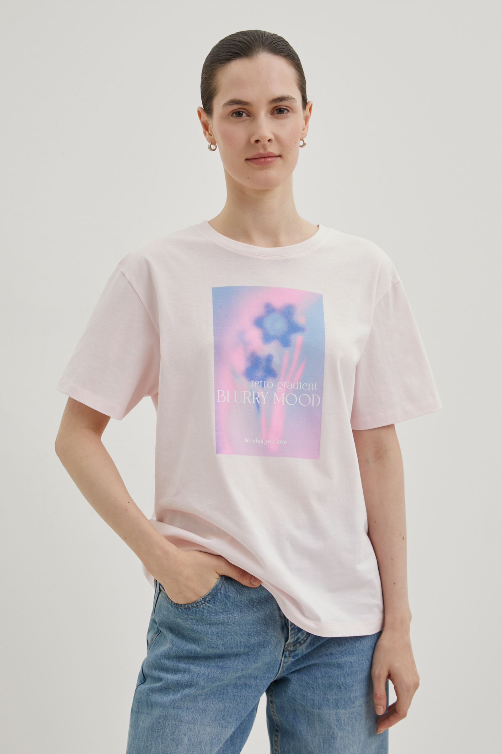 Футболка из хлопка с принтом