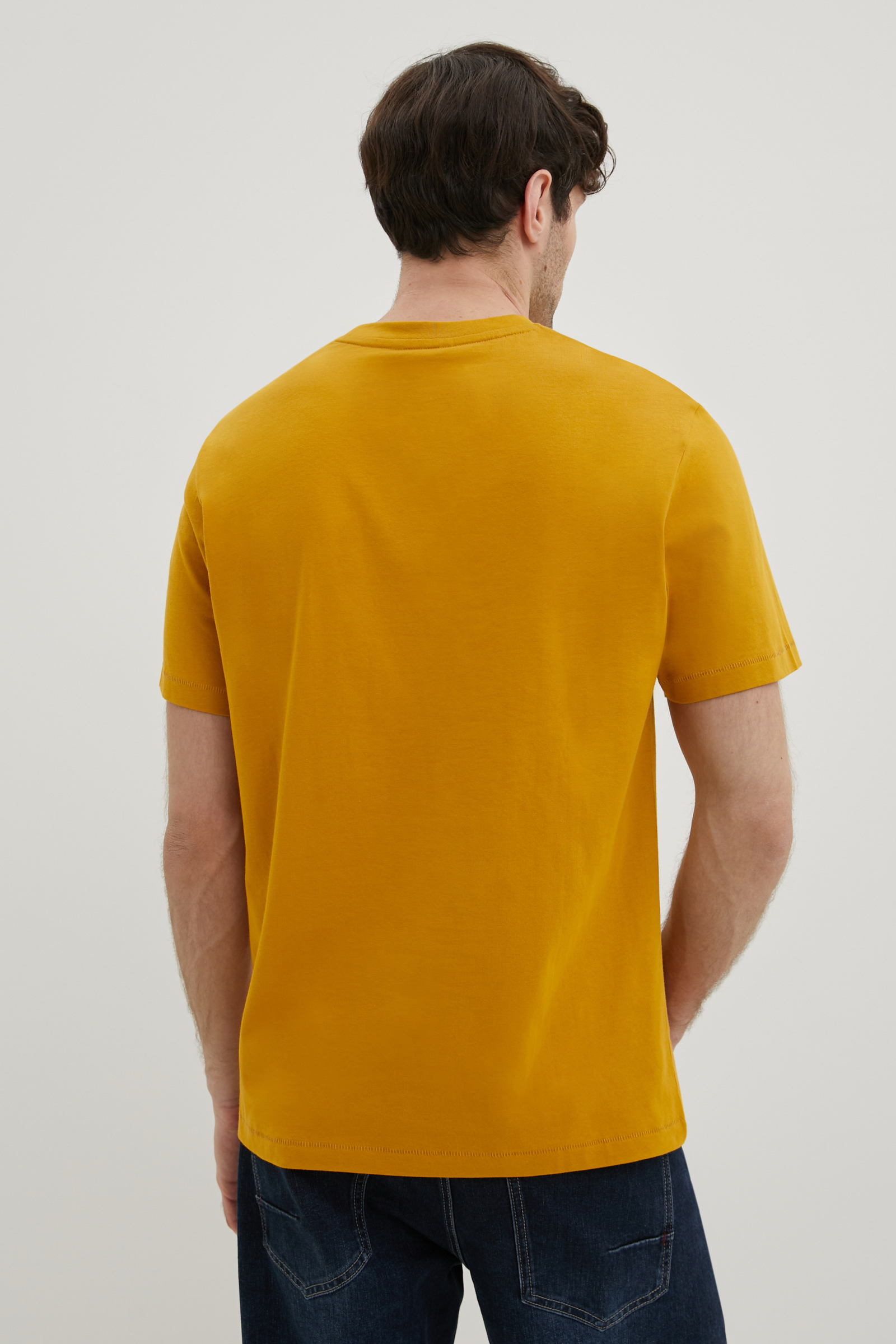 

Футболка прямого силуэта с вышивкой, 416 old gold, Футболка прямого силуэта с вышивкой