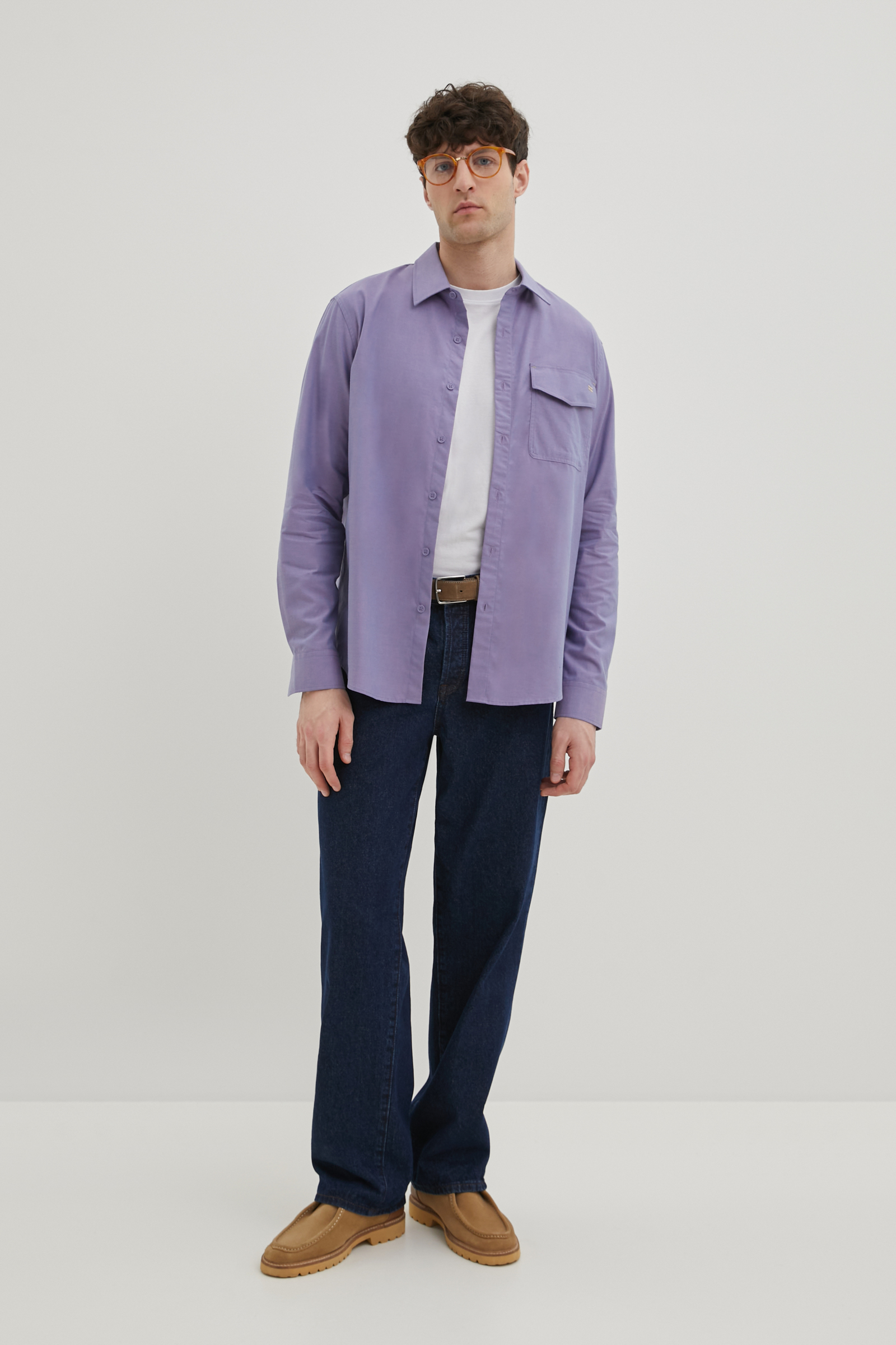 Рубашка из хлопка с карманом