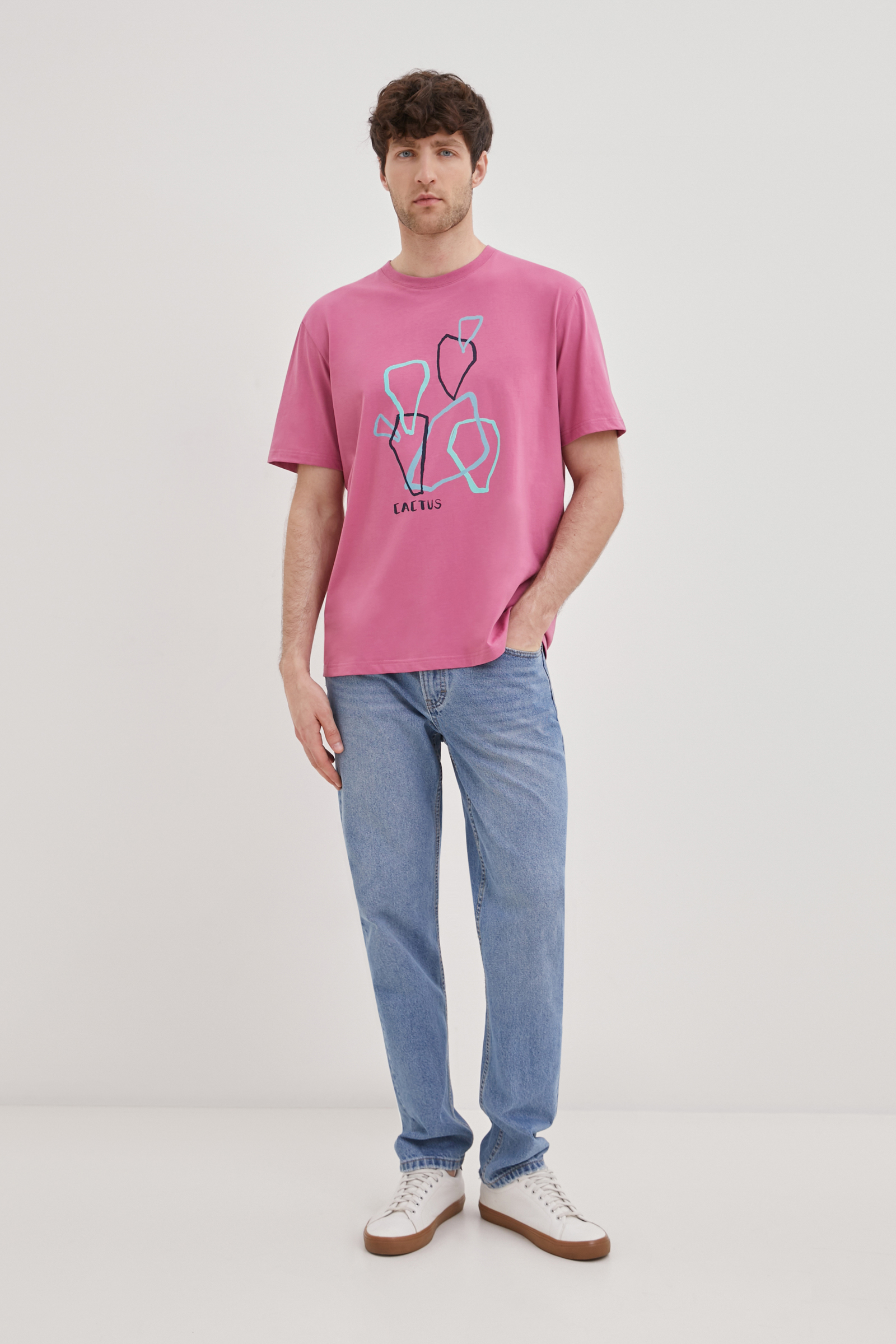 Футболка прямого силуэта с принтом