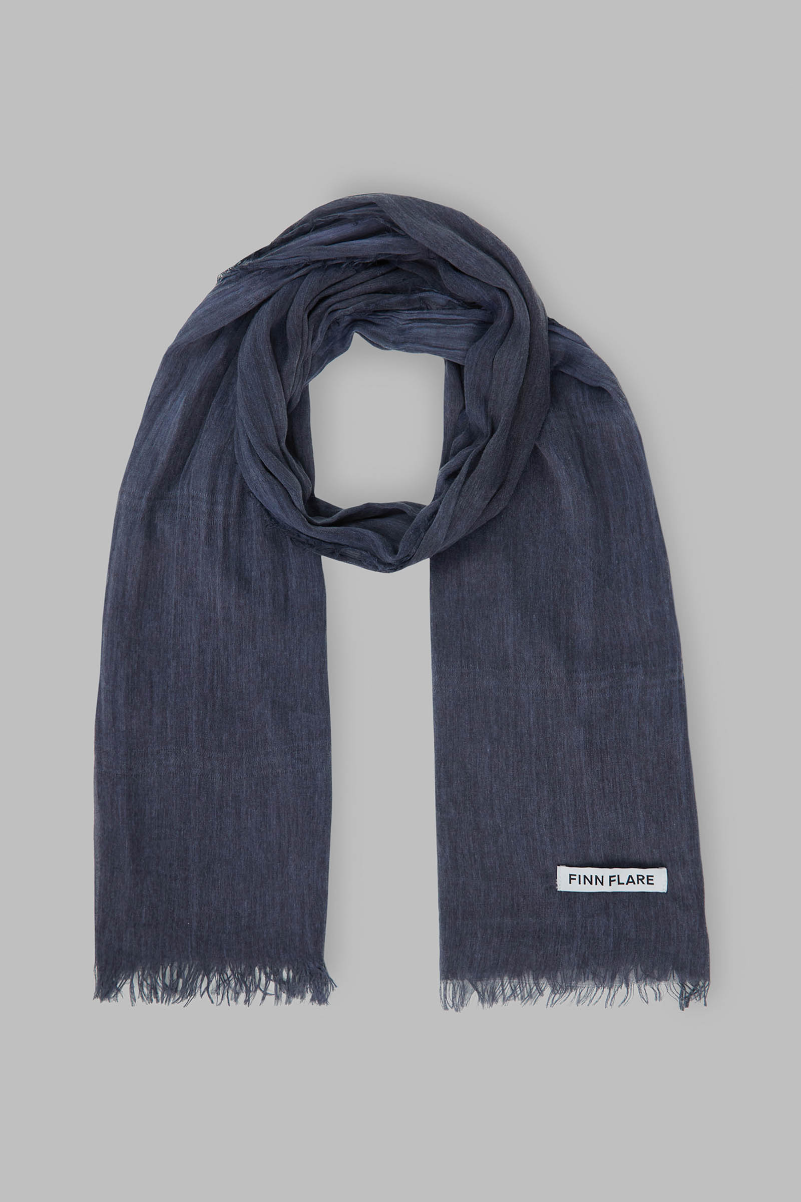 Палантин FINN FLARE хлопковый темно-синий, 101 cosmic blue, арт. FBF11404