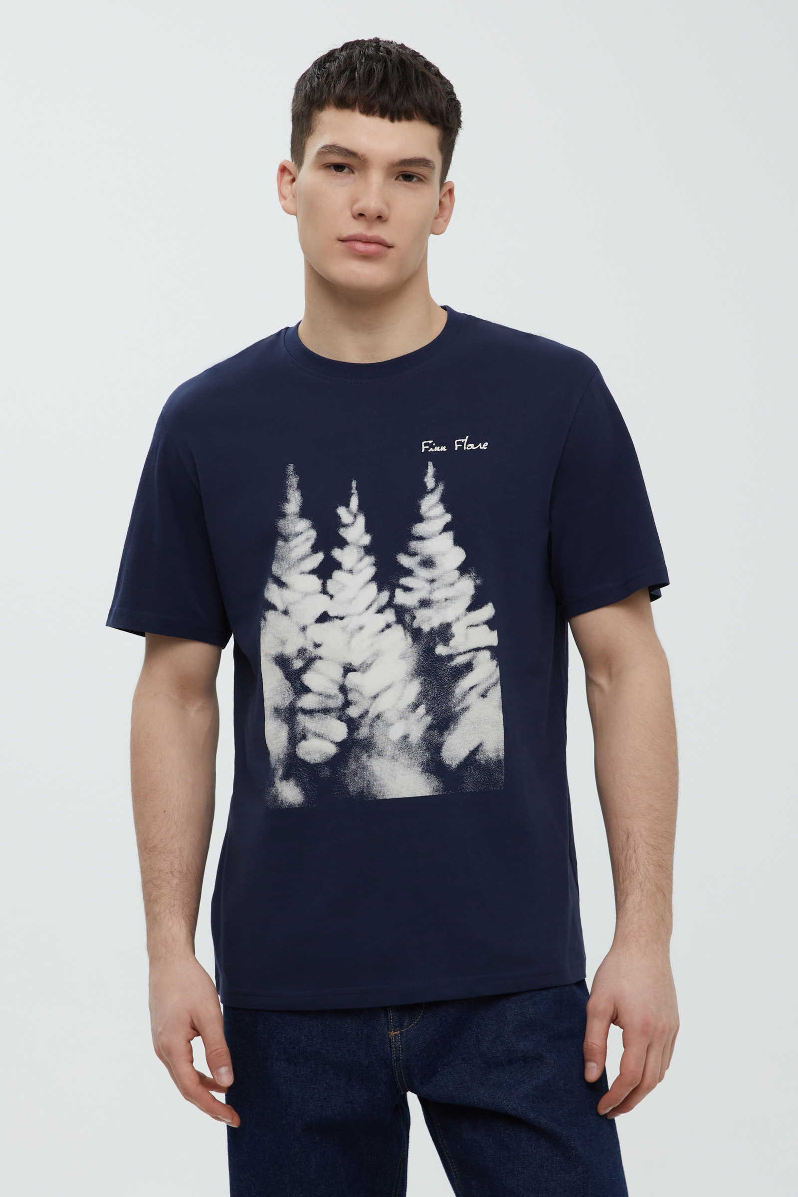 Футболка FINN FLARE с принтом, синий, арт. FBF21072