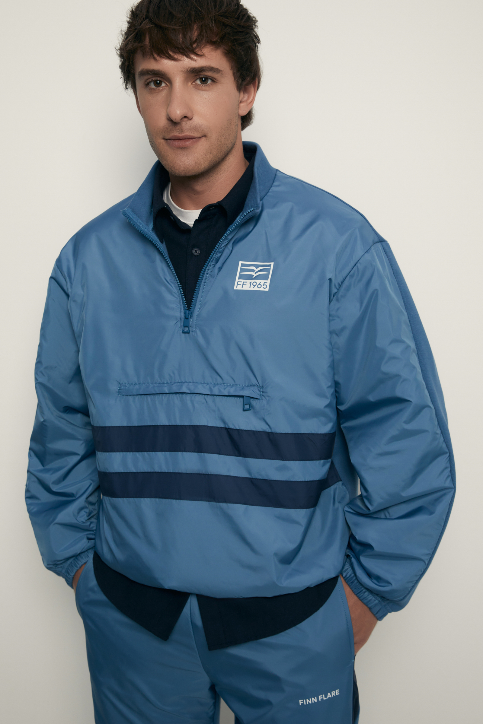 Анорак Finn Flare с контрастной отделкой, голубой, арт. FBF21083